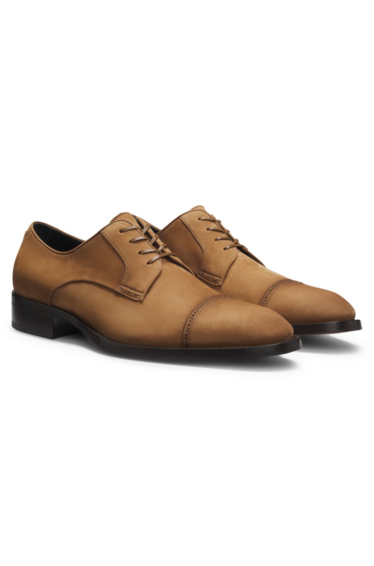 Zapatos Derby en ante con detalles cosidos