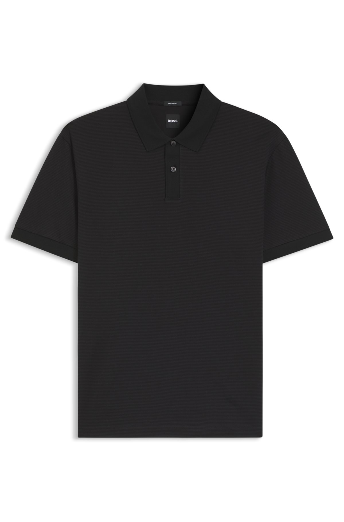 Camiseta polo con estampado micro en algodón mercerizado