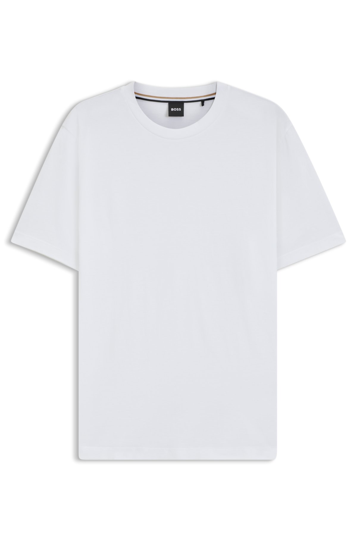 Camiseta de cuello ribeteado en jersey de algodón