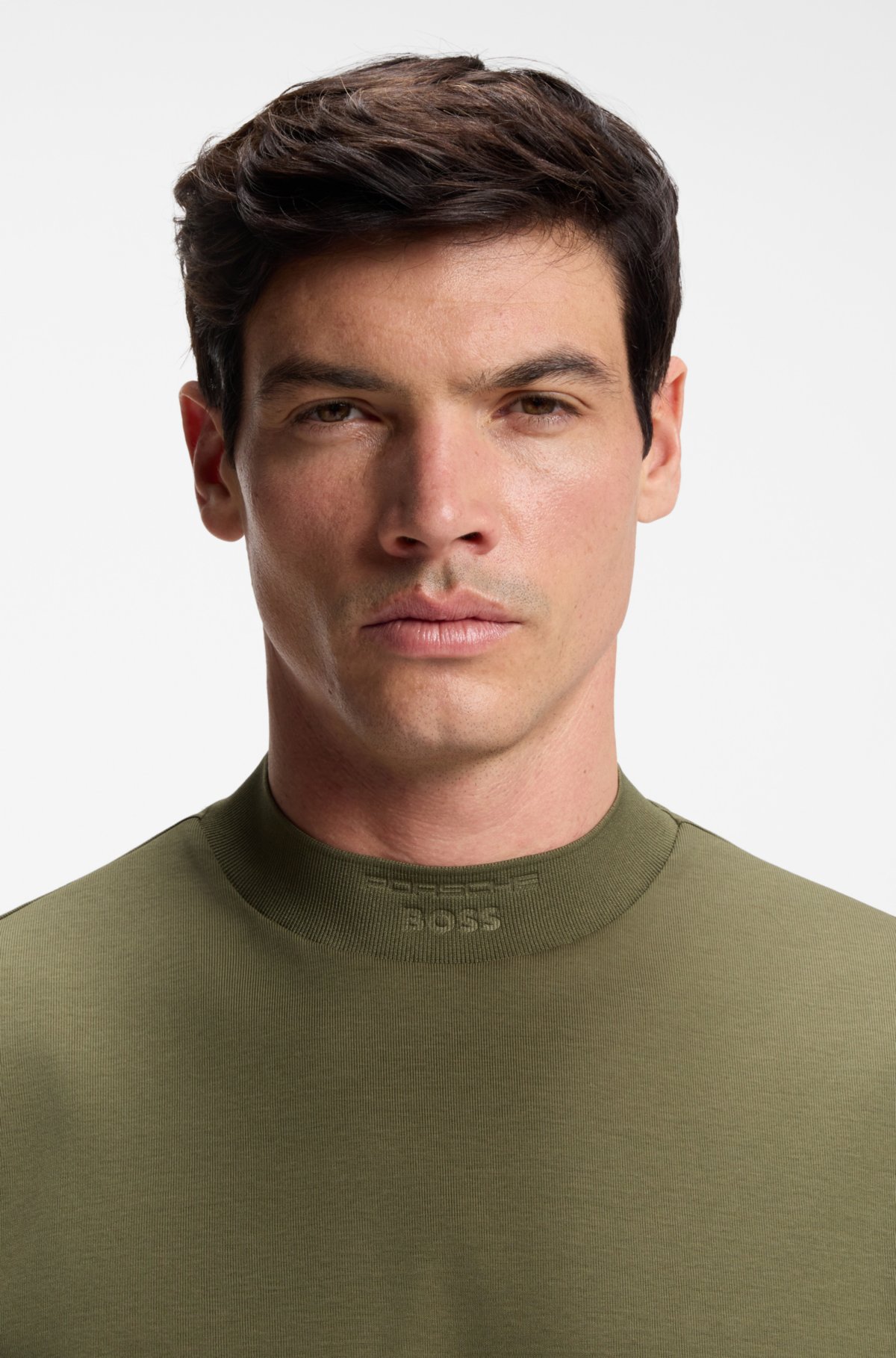 Camiseta de corte relajado de Porsche x BOSS con cuello de logotipo
