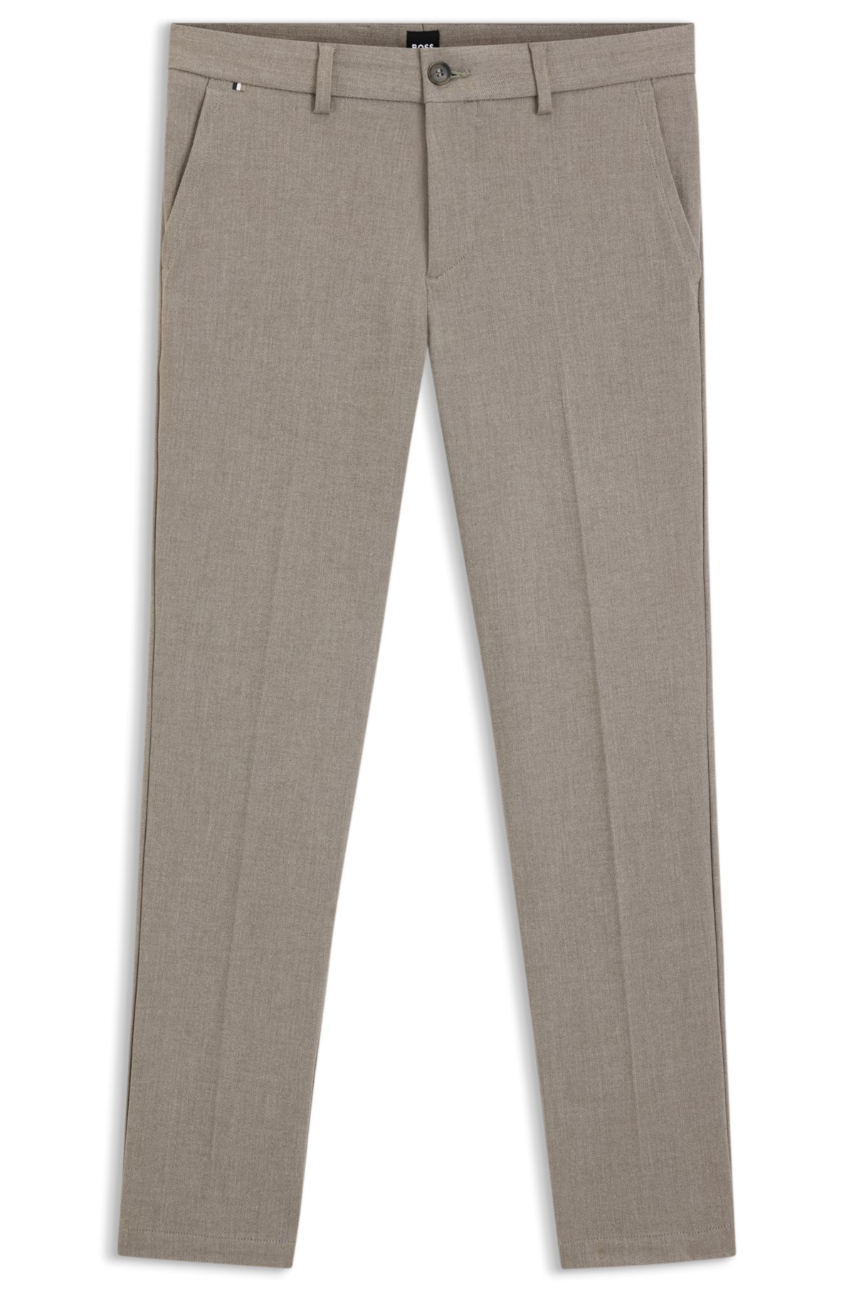 Pantalones entallados en tejido de pescado cepillado