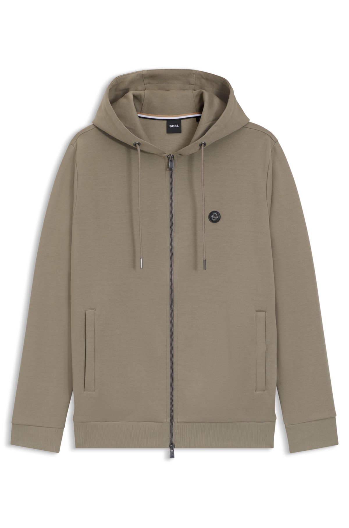Sudadera con cremallera de mezcla de algodón con monograma Double B