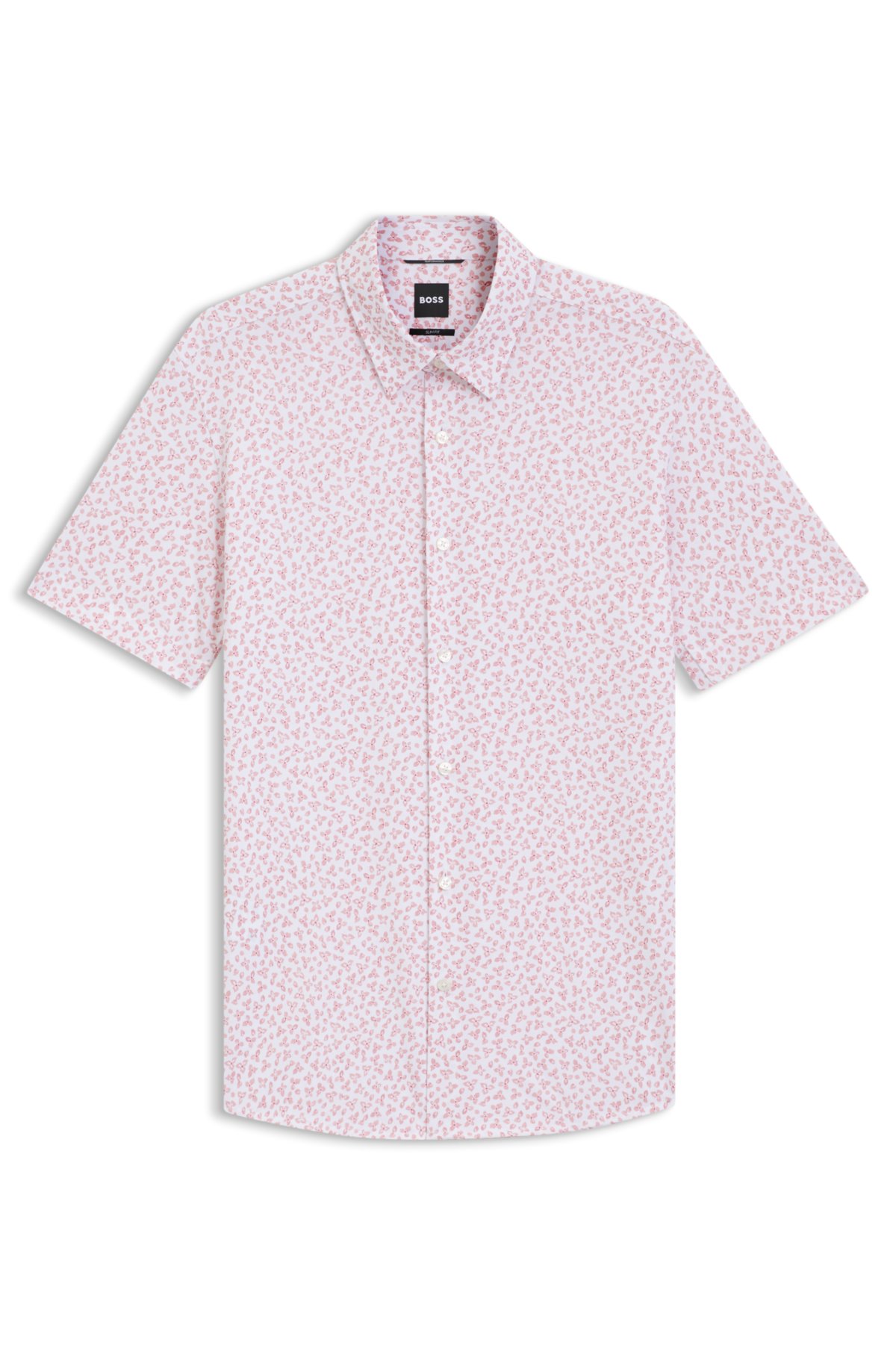 Camisa entallada estampada en jersey de mezcla de algodón