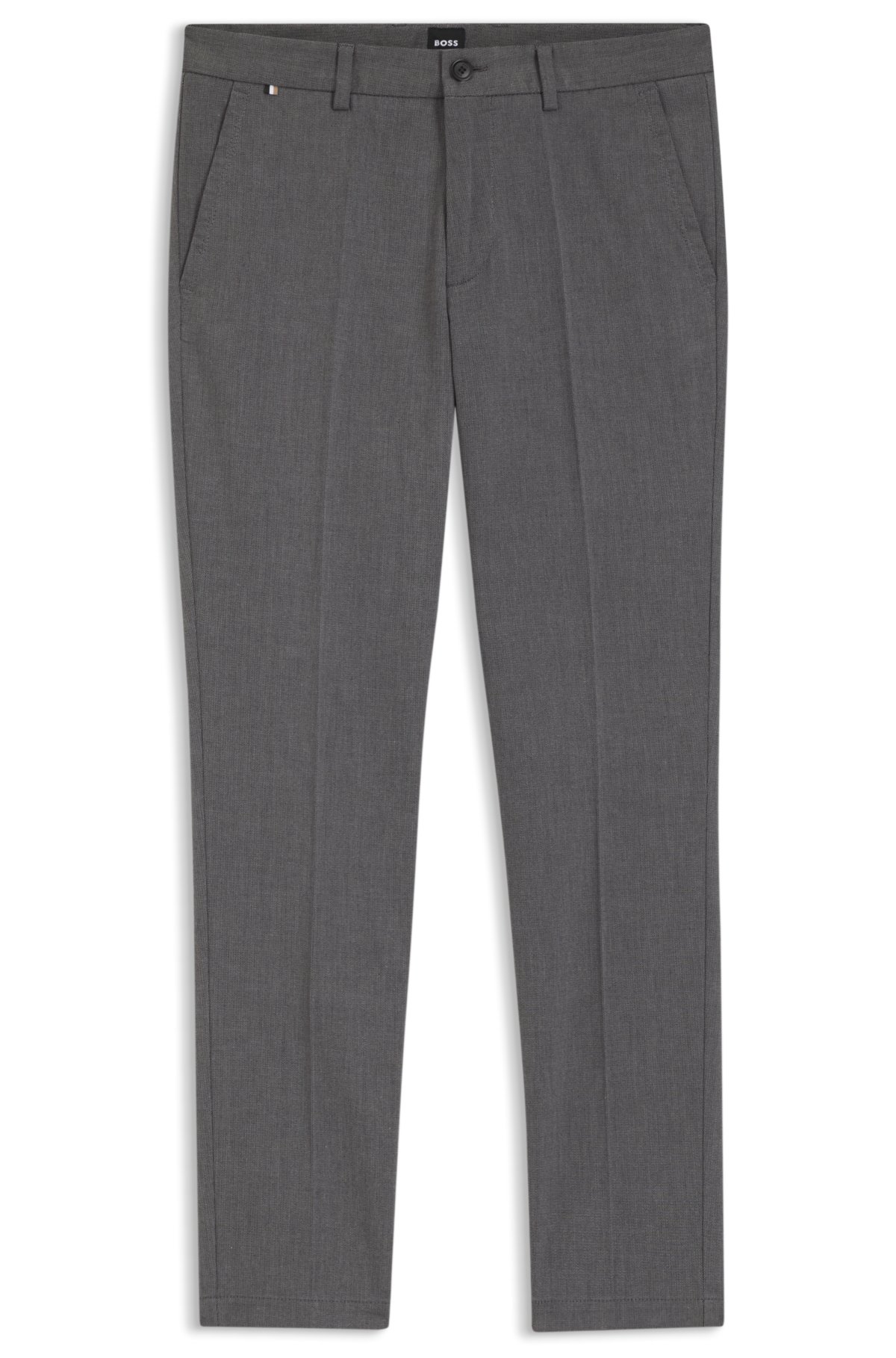Pantalones ajustados de algodón elástico dobby