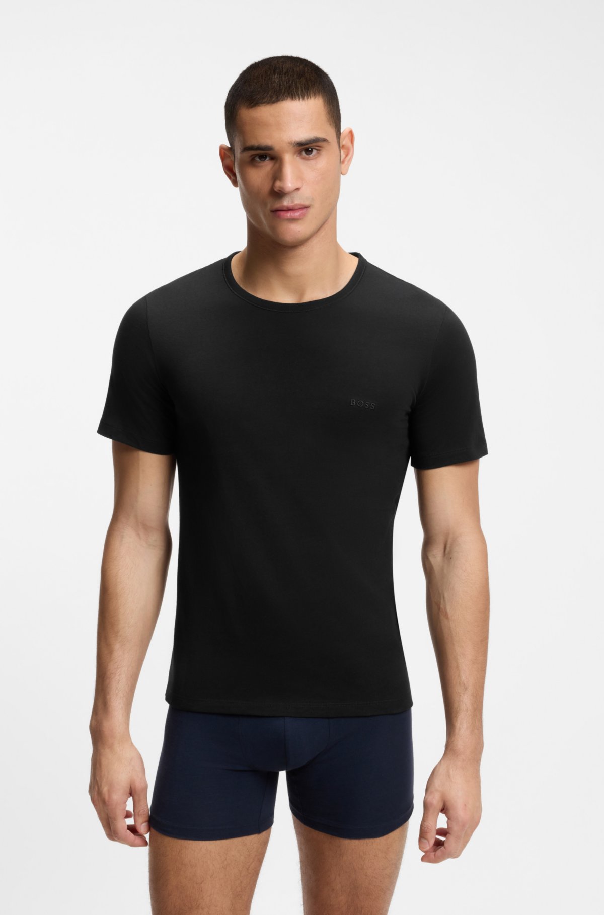 Juego de tres camisetas de algodón con estampados para ropa interior