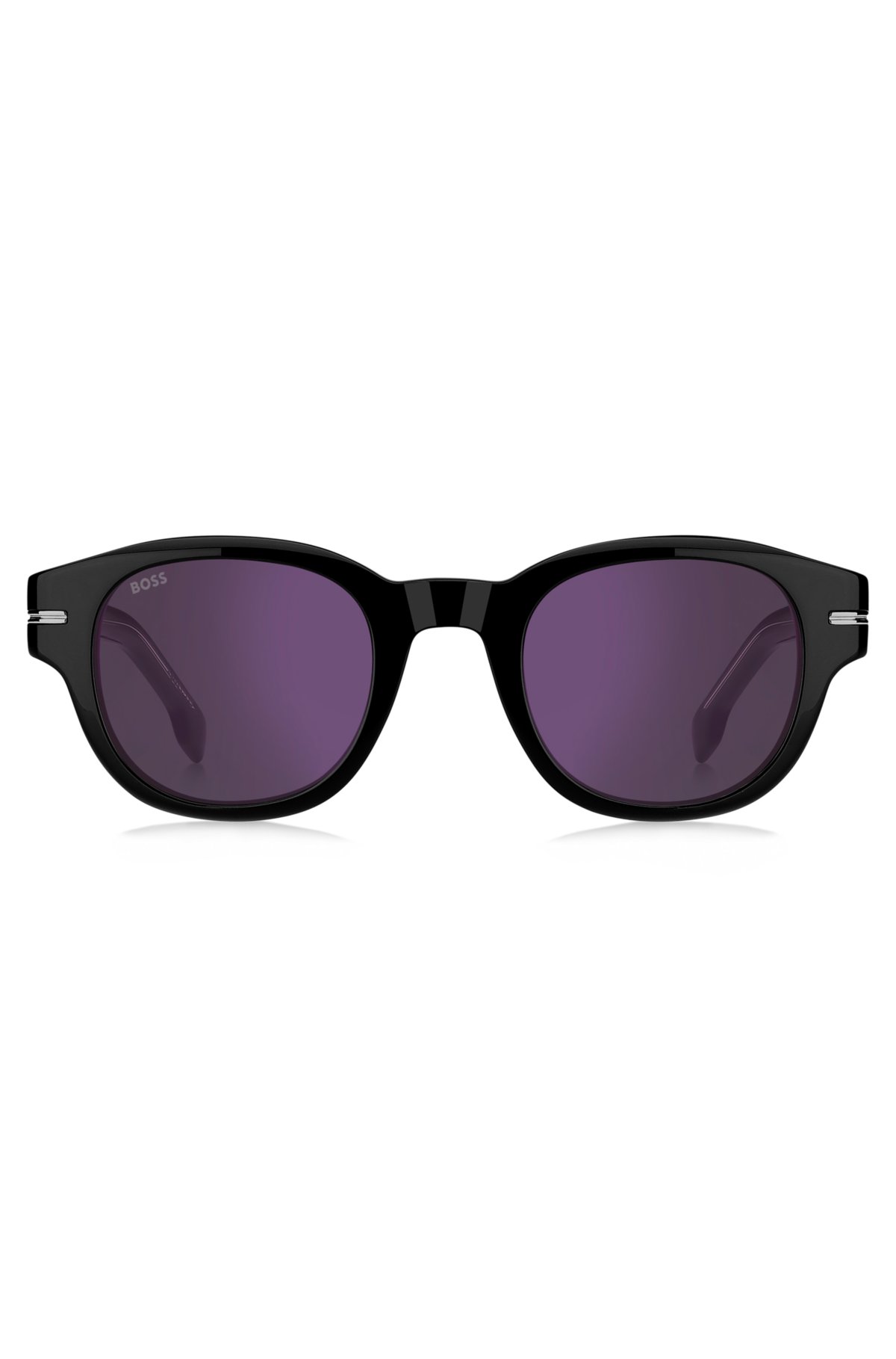 Gafas de sol de acetato negro con lentes violeta
