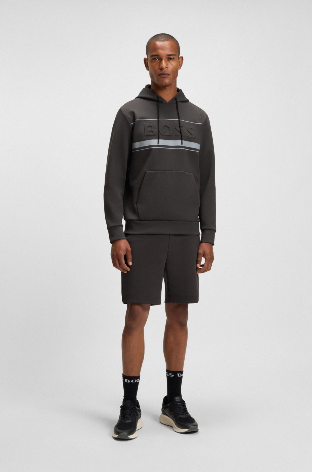 Sudadera con detalles de Stripe en mezcla de algodón