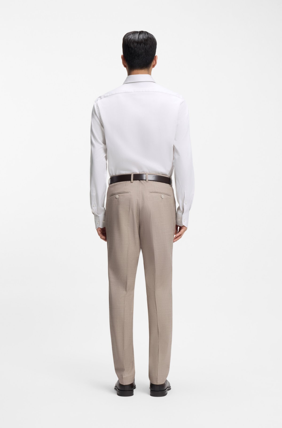Camisa de corte regular en algodón italiano estructurado