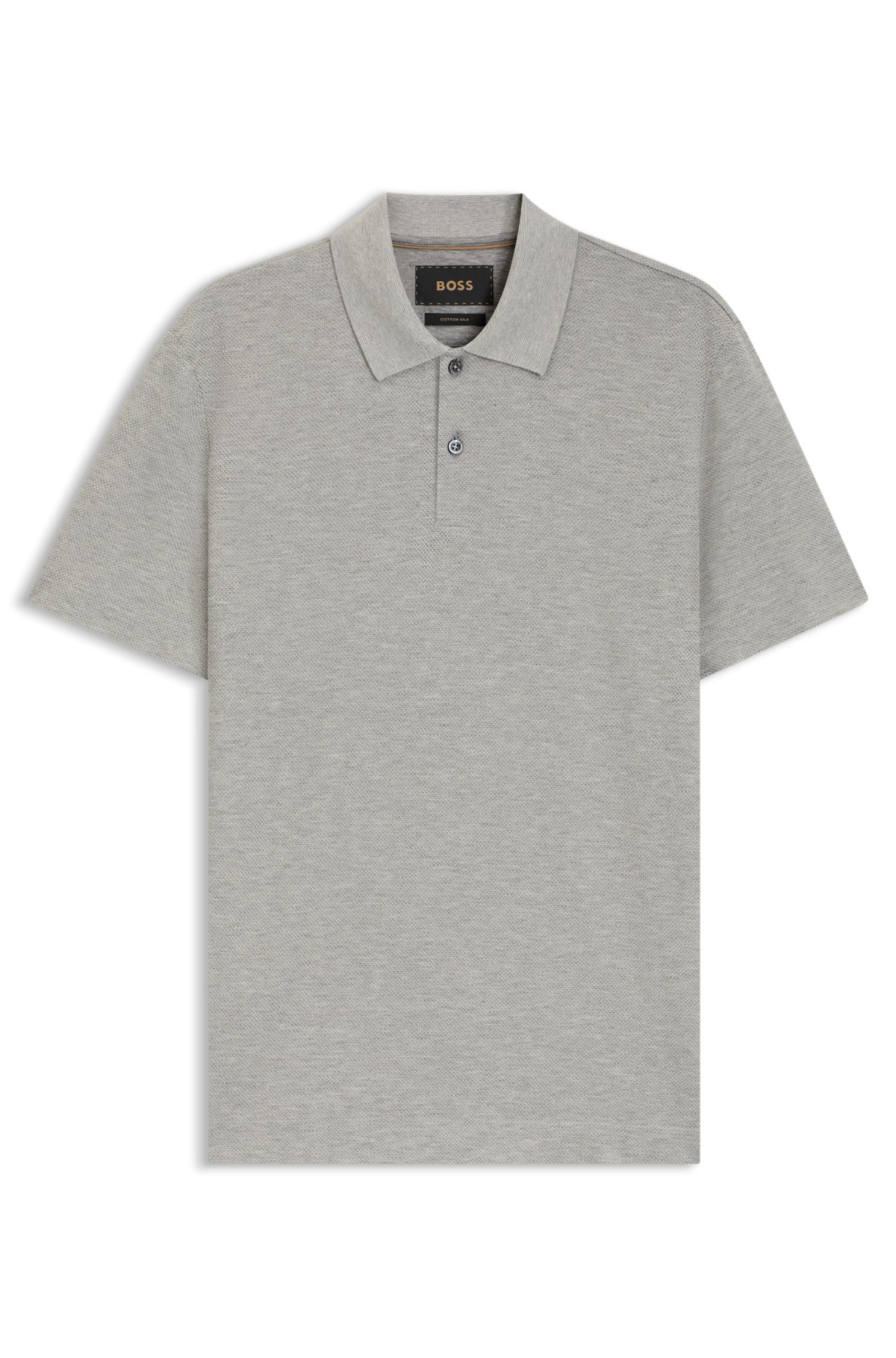 Camiseta de polo de algodón y seda con corte recto