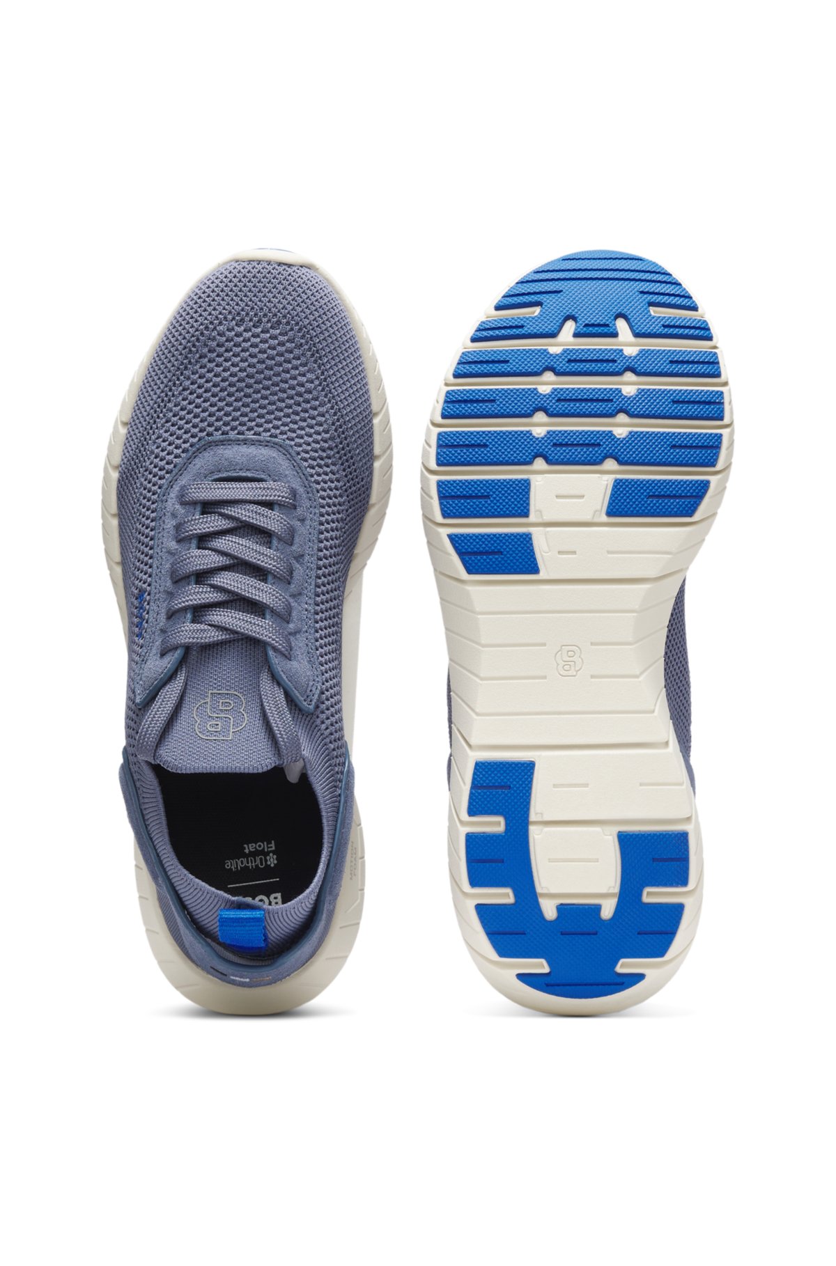Zapatillas BOSS-MOTION con parte superior de punto y detalles de cuero