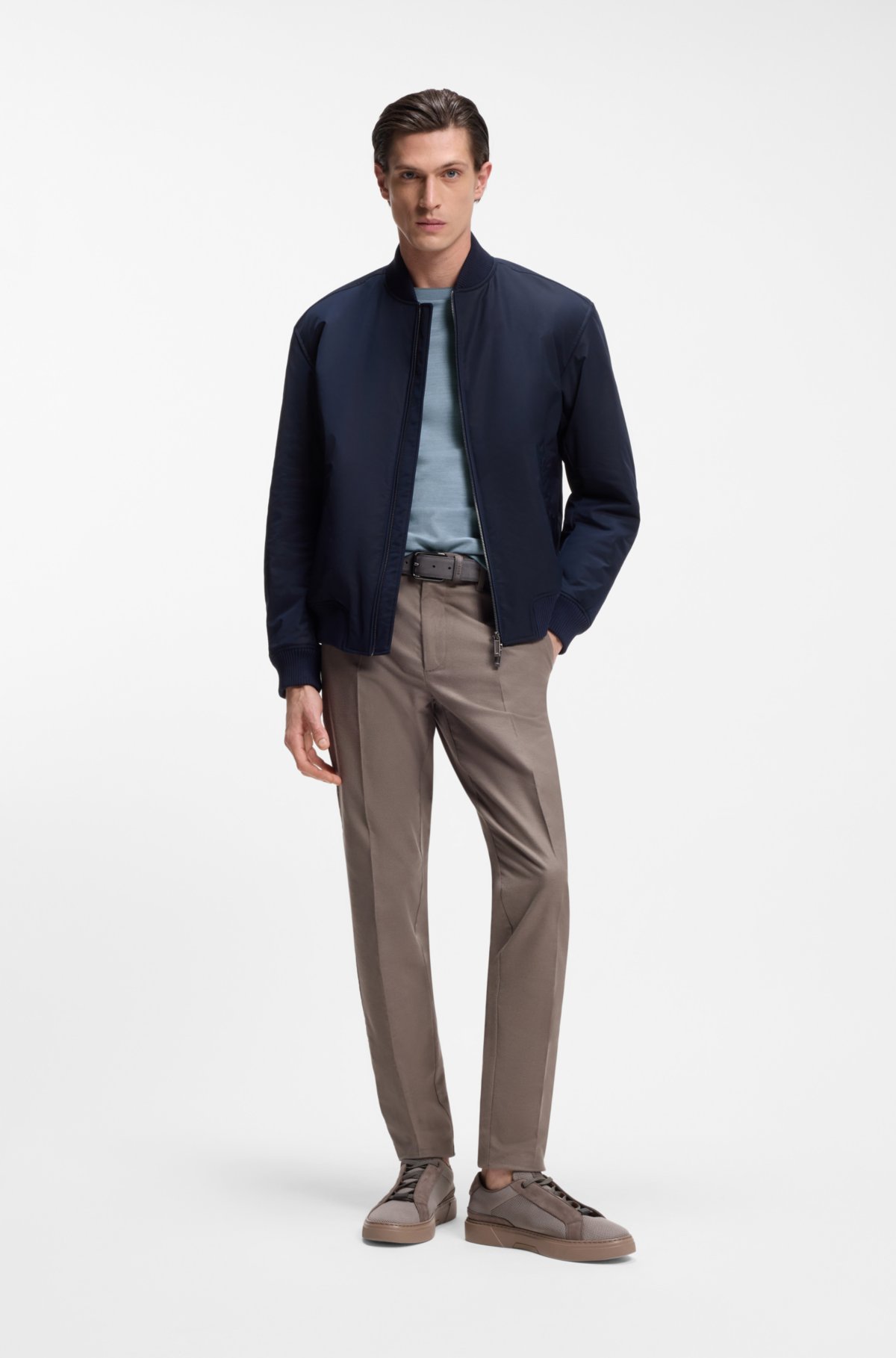 Camiseta BOSS x ASTON MARTIN en jacquard de lana y algodón