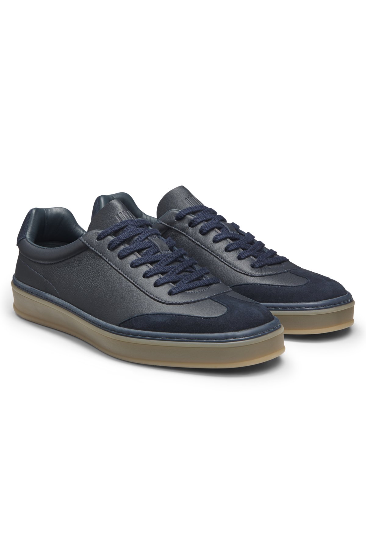 Zapatillas BECKHAM x BOSS con acolchado de ante en cuero granulado