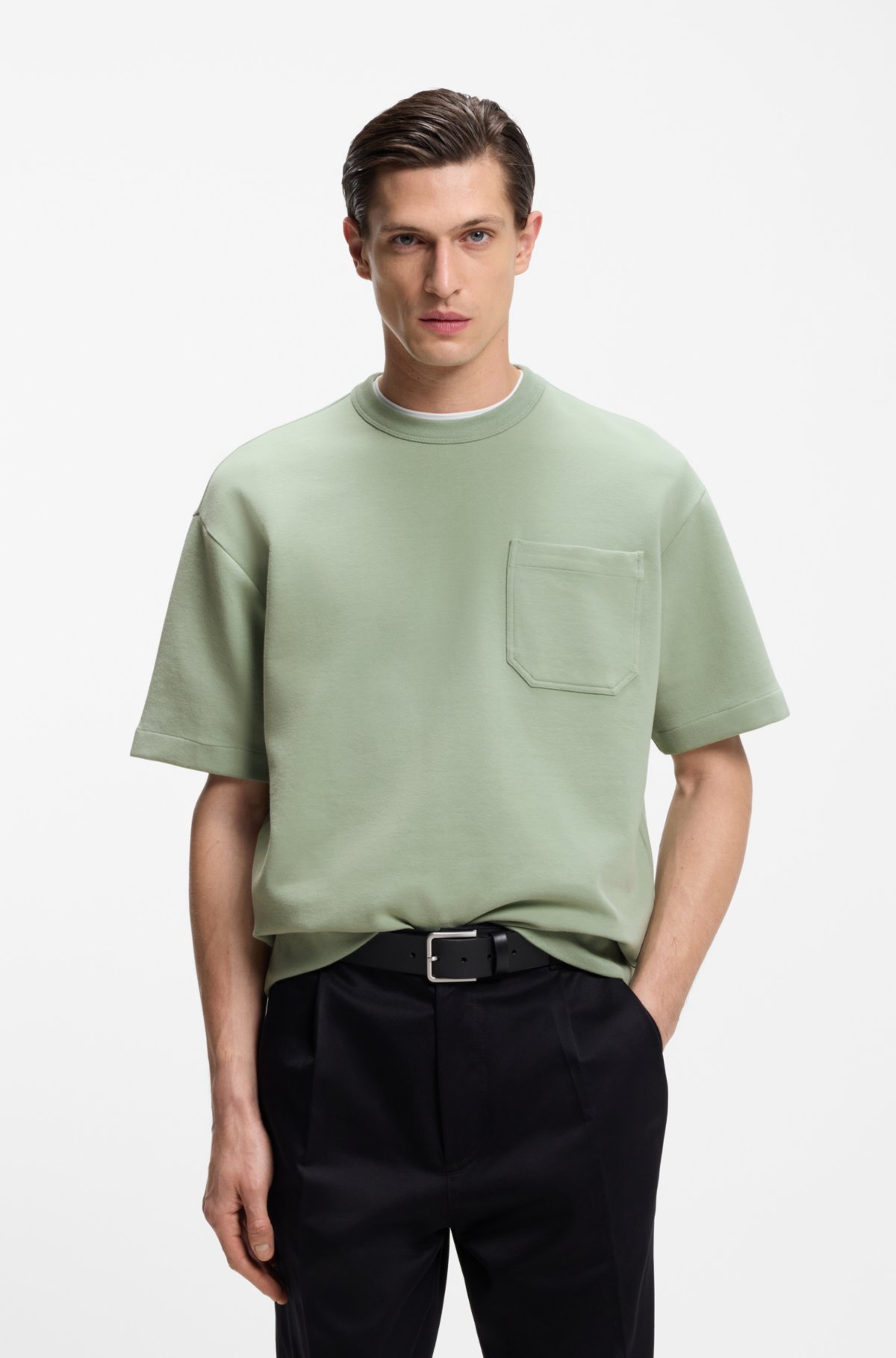 Camiseta con estampado de durazno en mezcla de algodón