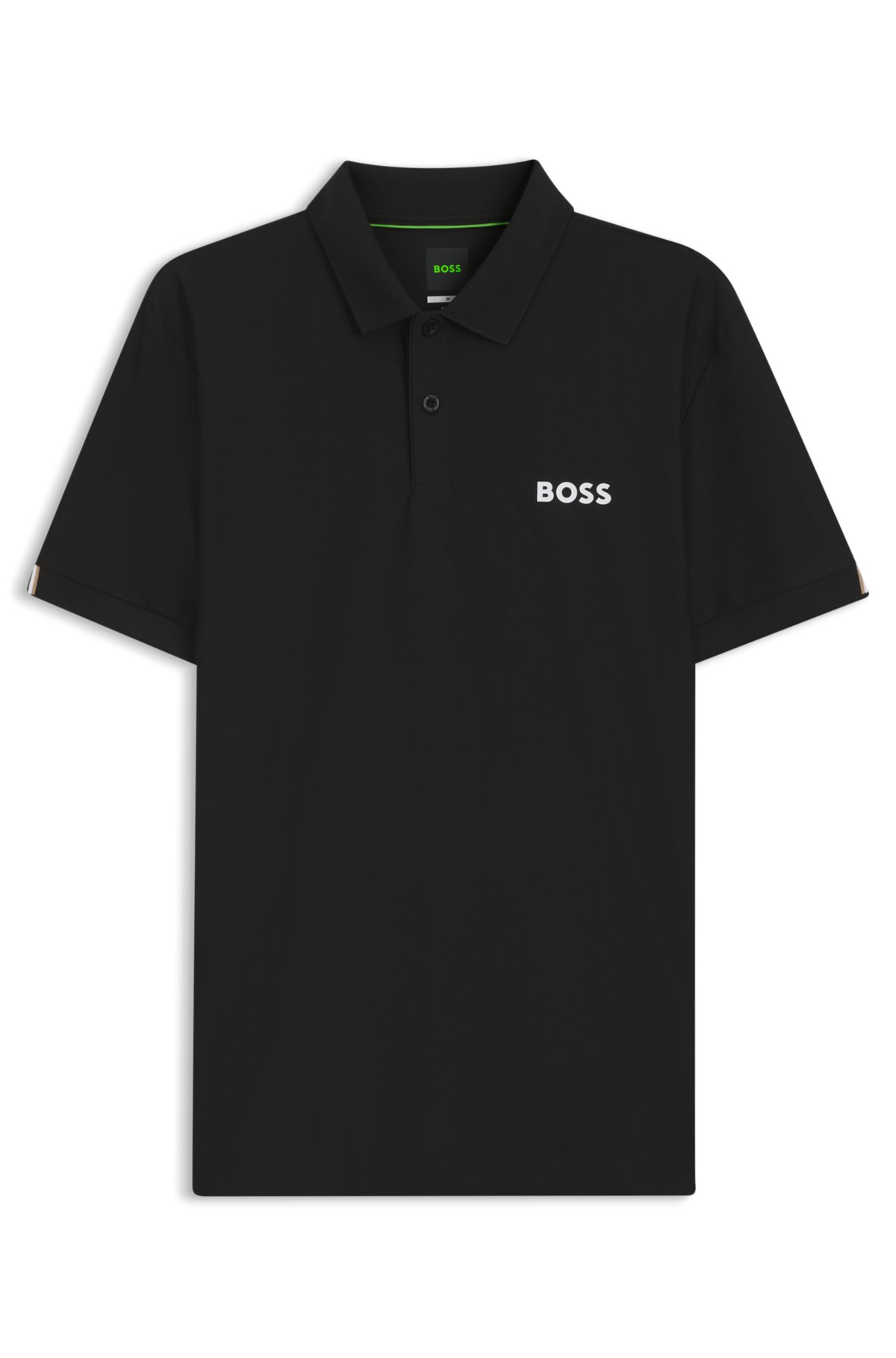 Camiseta de piqué con estampado activo y corte ajustado con elasticidad en cuatro direcciones