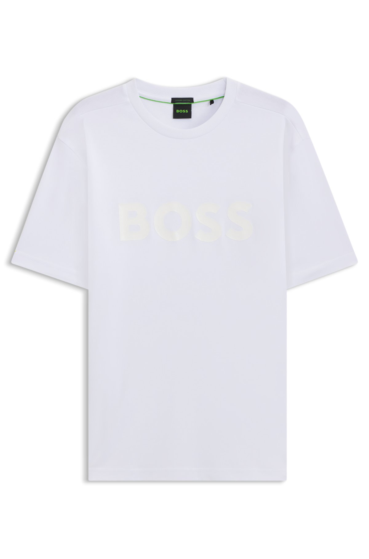 Camiseta con logo estructurado en jersey de algodón