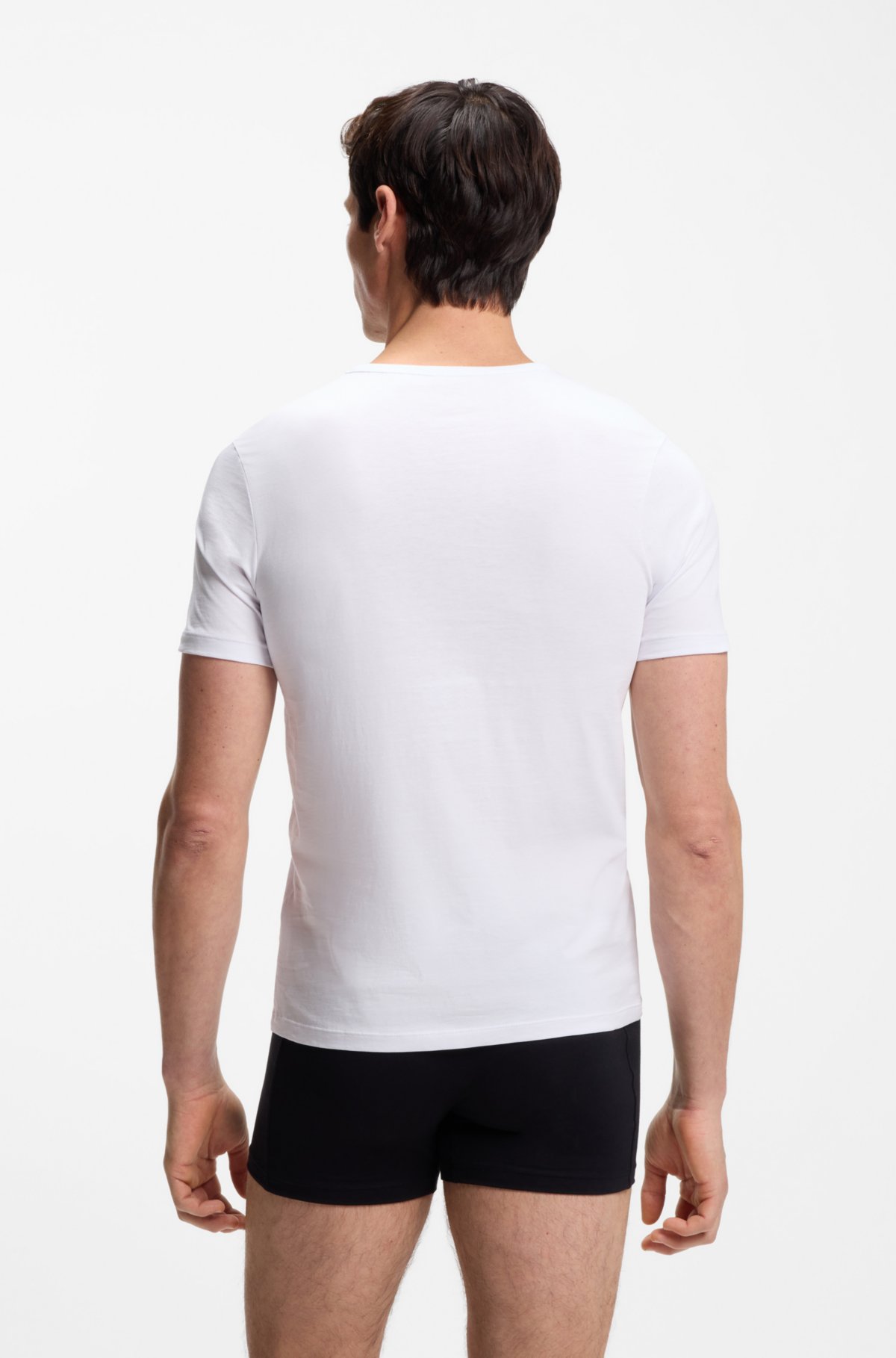 Juego de tres camisetas de algodón con estampados para ropa interior