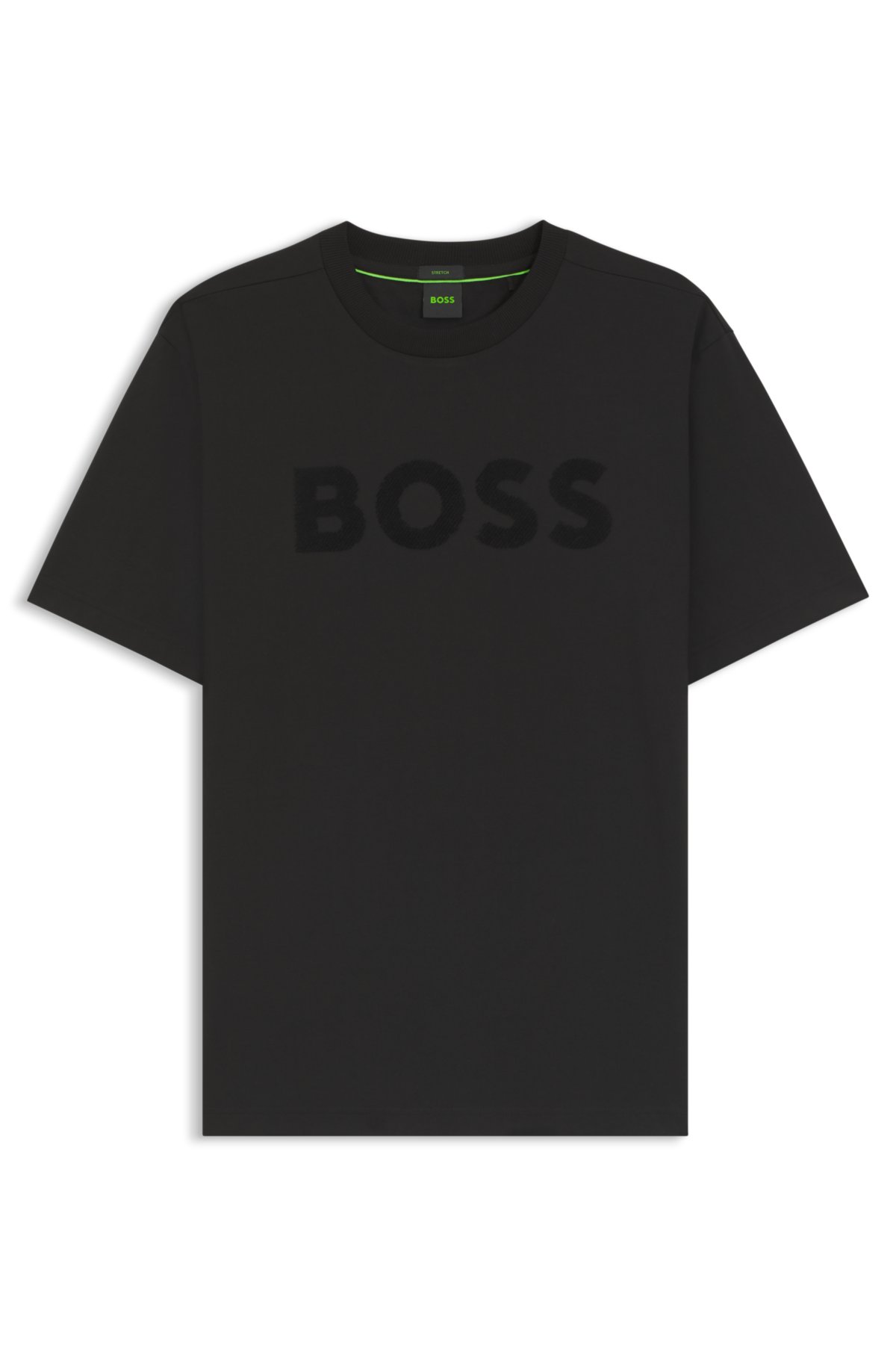 Camiseta de algodón elástico con logo tonal