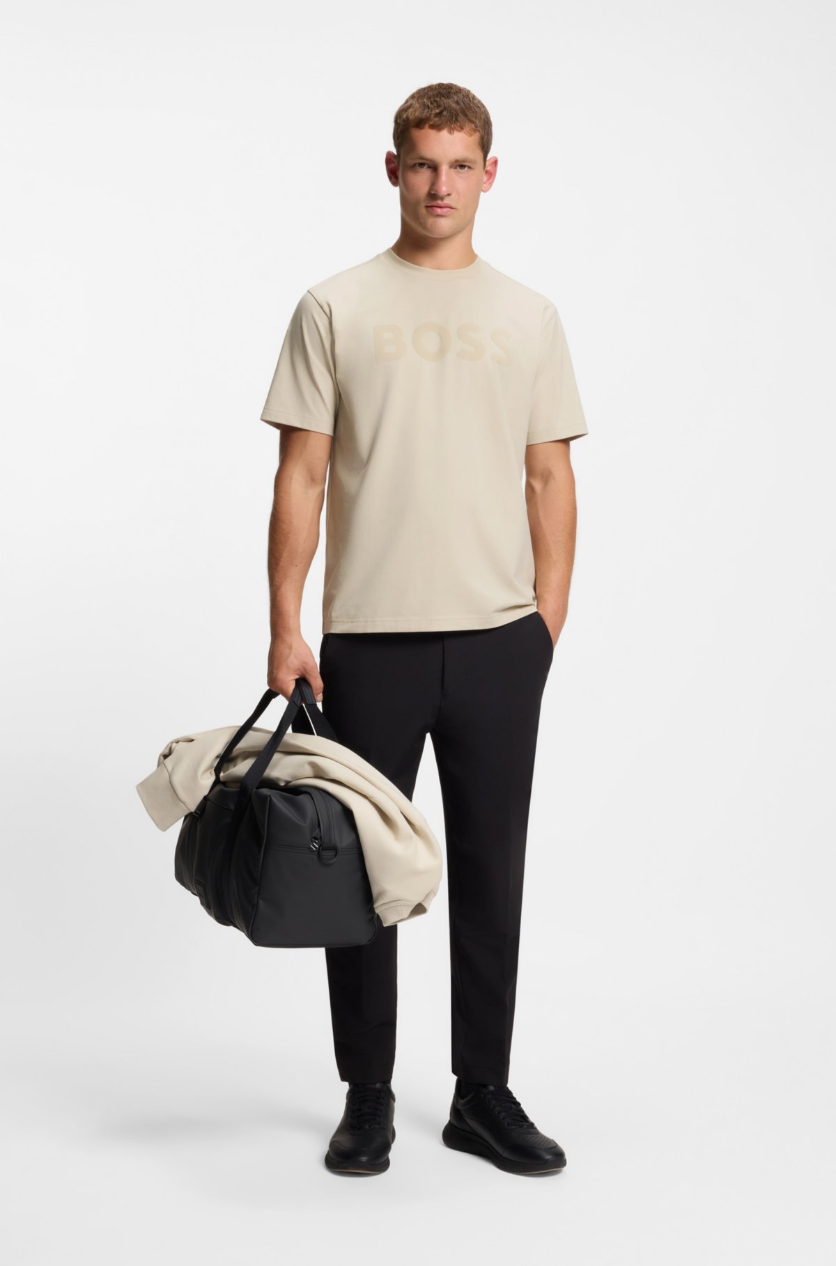 Camiseta Tonal-logo en algodón elástico