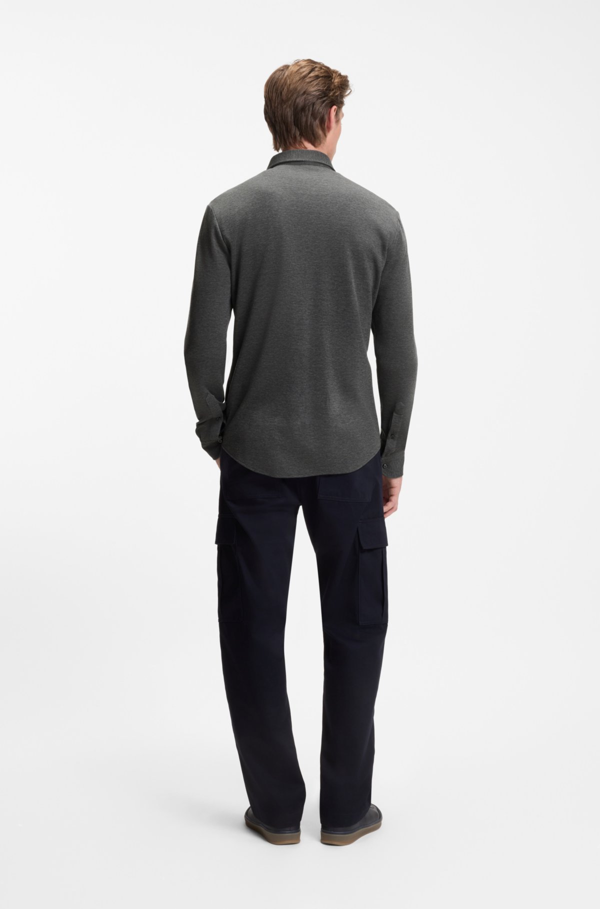 Camisa BECKHAM x BOSS con ajuste slim en jersey de algodón