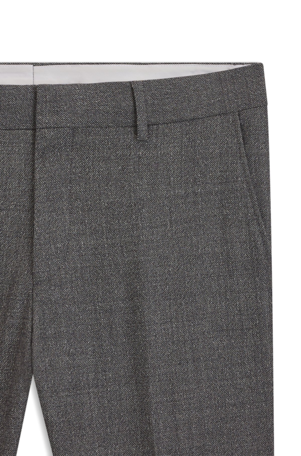 Pantalones formales en lana virgen con estampado micro