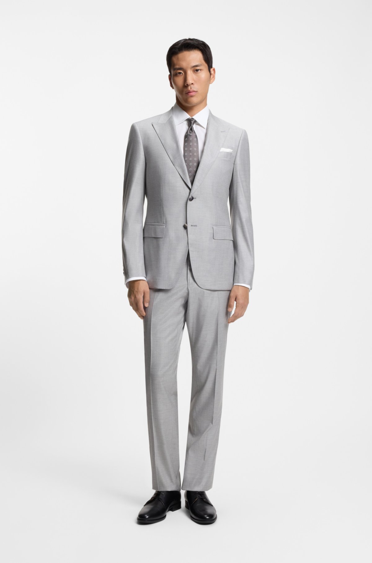 Camisa de corte regular en algodón con monograma italiano
