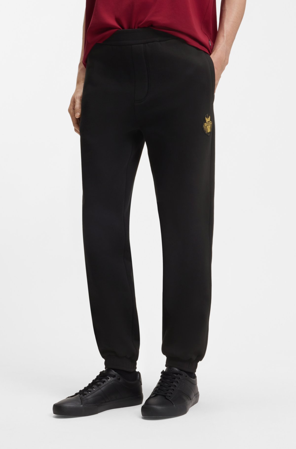 Pantalones de chándal con estampado de logo Año del Caballo en algodón terciopelo
