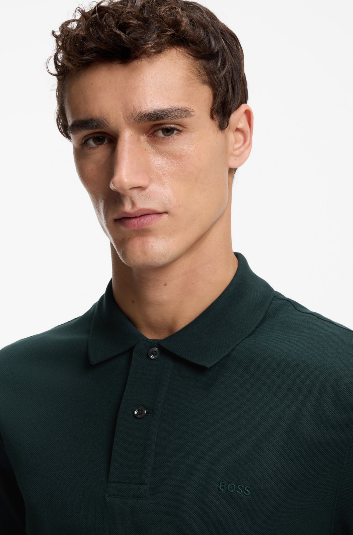 Camiseta polo Pallas de piqué de algodón con logotipo bordado