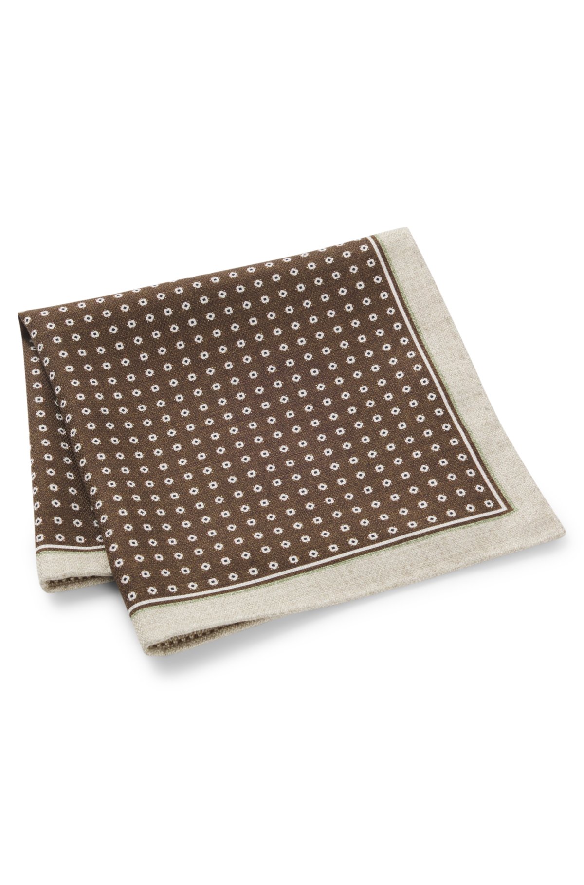 Pañuelo de bolsillo con estampado doble en seda italiana