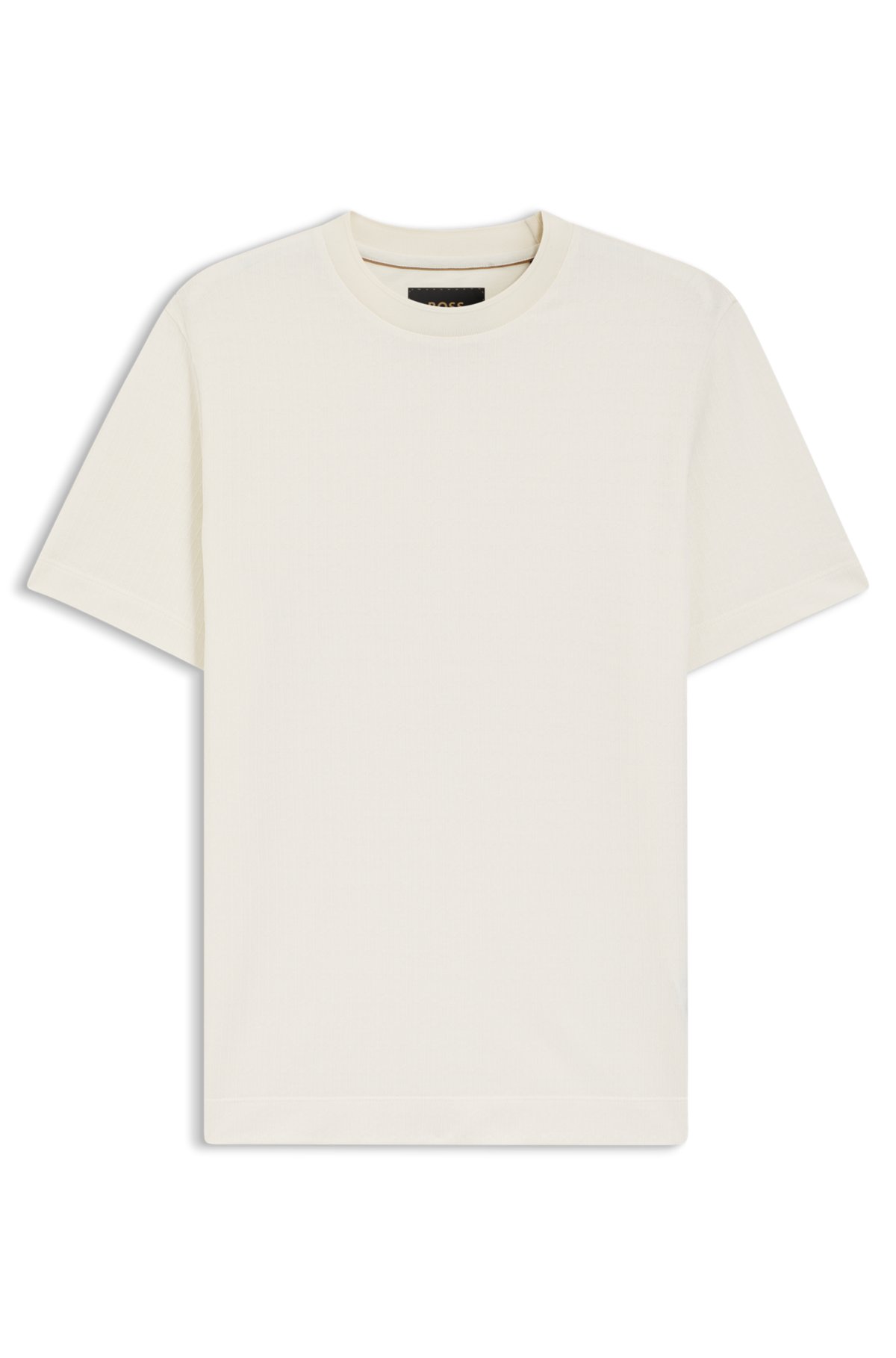 Camiseta de algodón y seda con jacquard geométrico