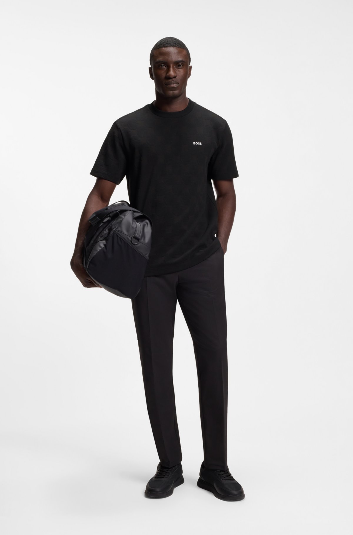 Camiseta de mezcla de algodón con jacquard de pelota de tenis