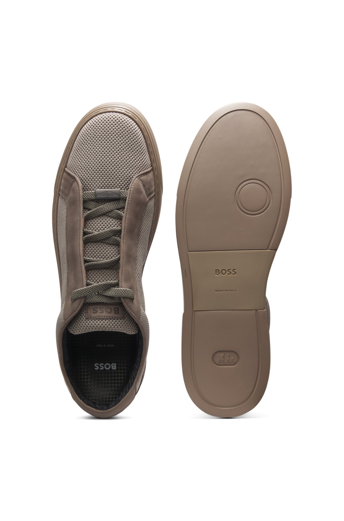 Zapatillas BOSS x ASTON MARTIN con detalles de cuero