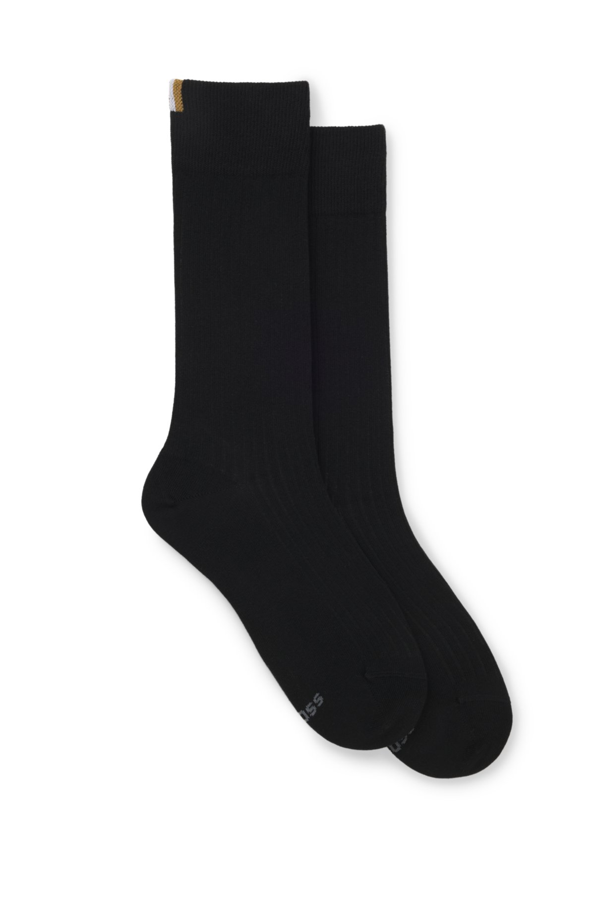 Juego de dos pares de calcetines ribeteados de longitud regular