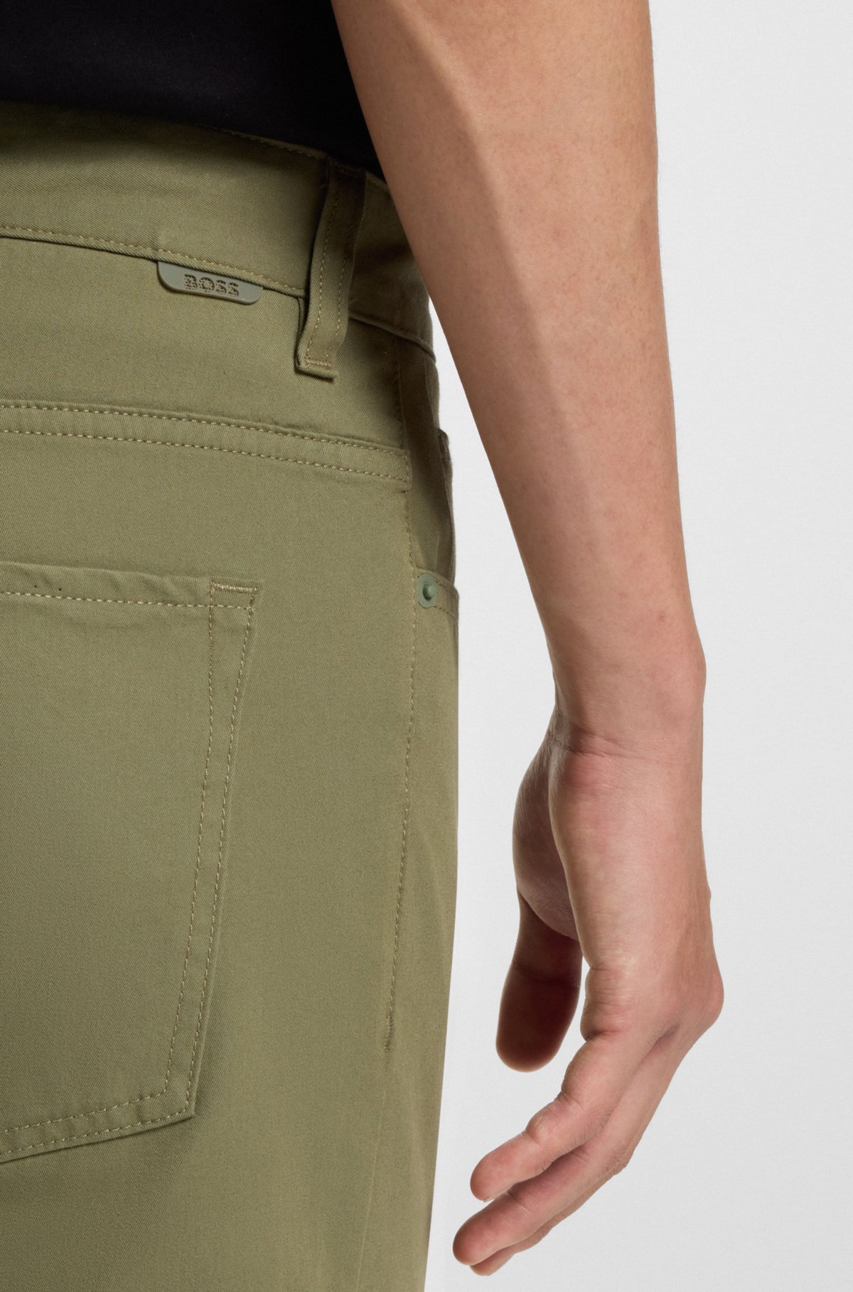 Pantalones ajustados de Delaware en tejido de algodón con mezcla