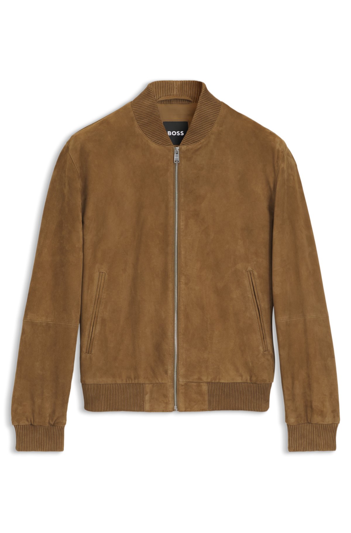 Chaqueta de corte regular en ante