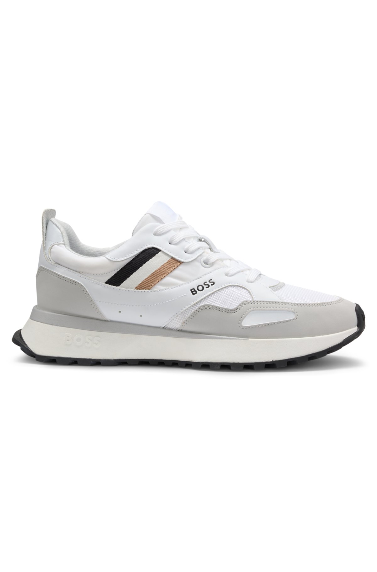 Zapatillas de materiales mixtos con cuero y malla