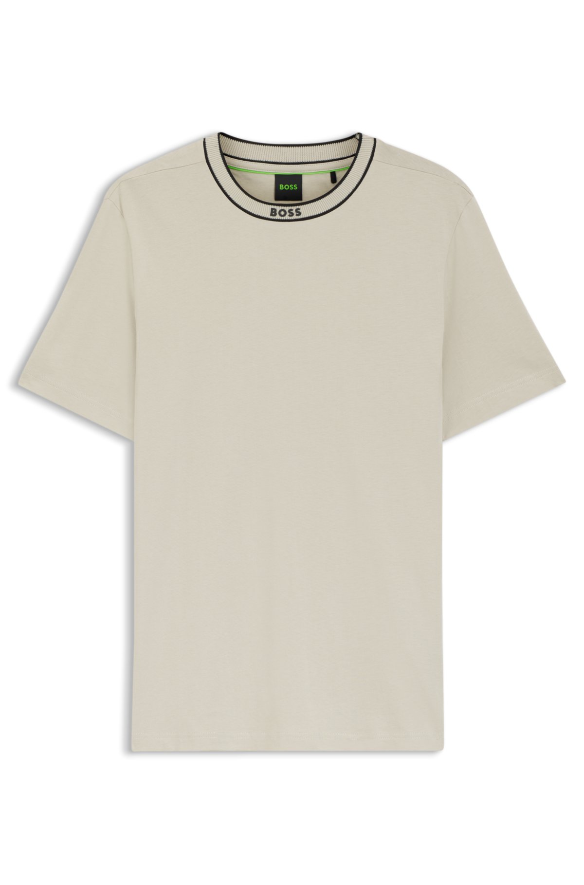 Camiseta de algodón con logo de cuello redondo
