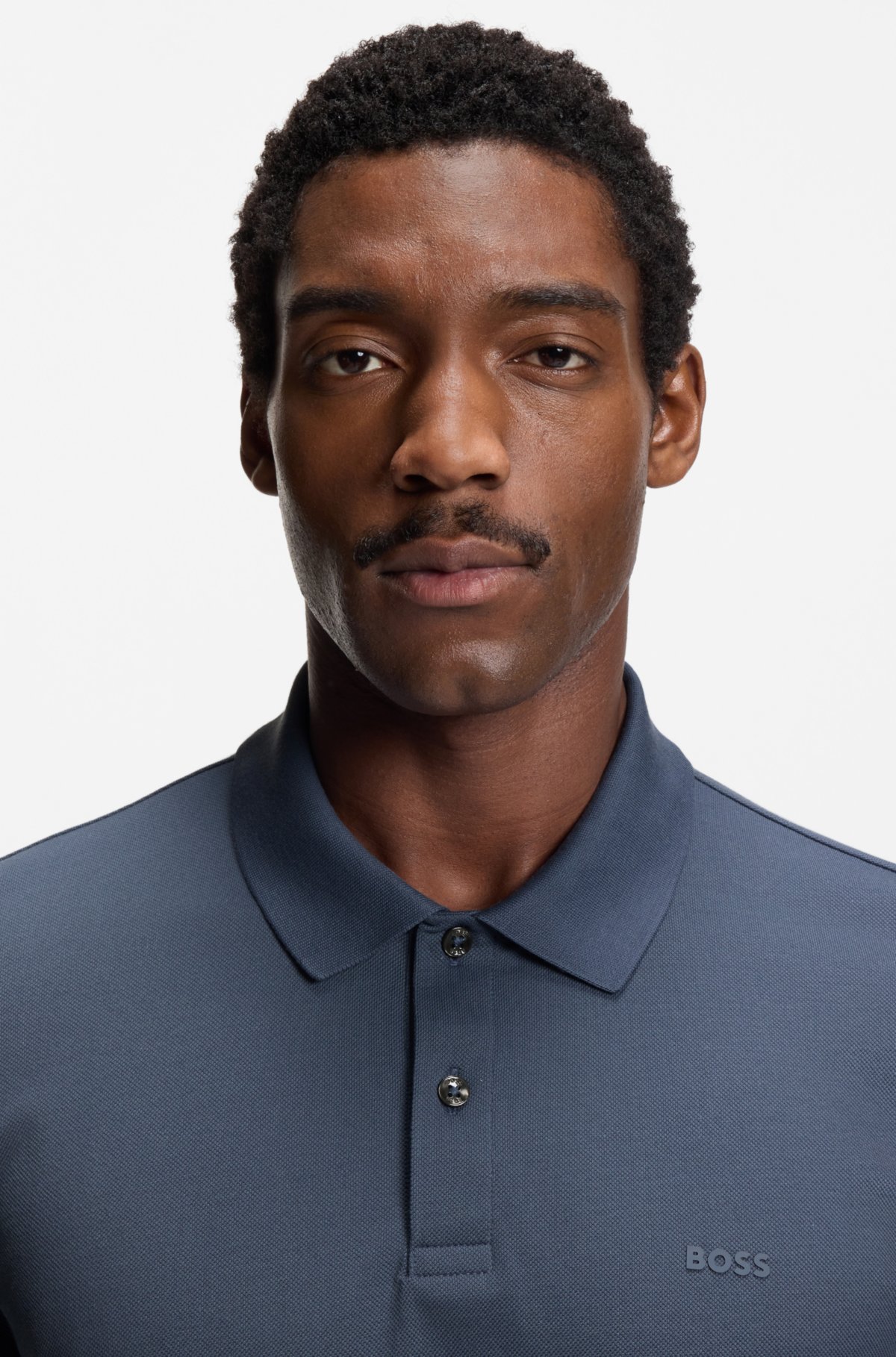 Camiseta de polo con logotipo antideslizante en algodón mercerizado