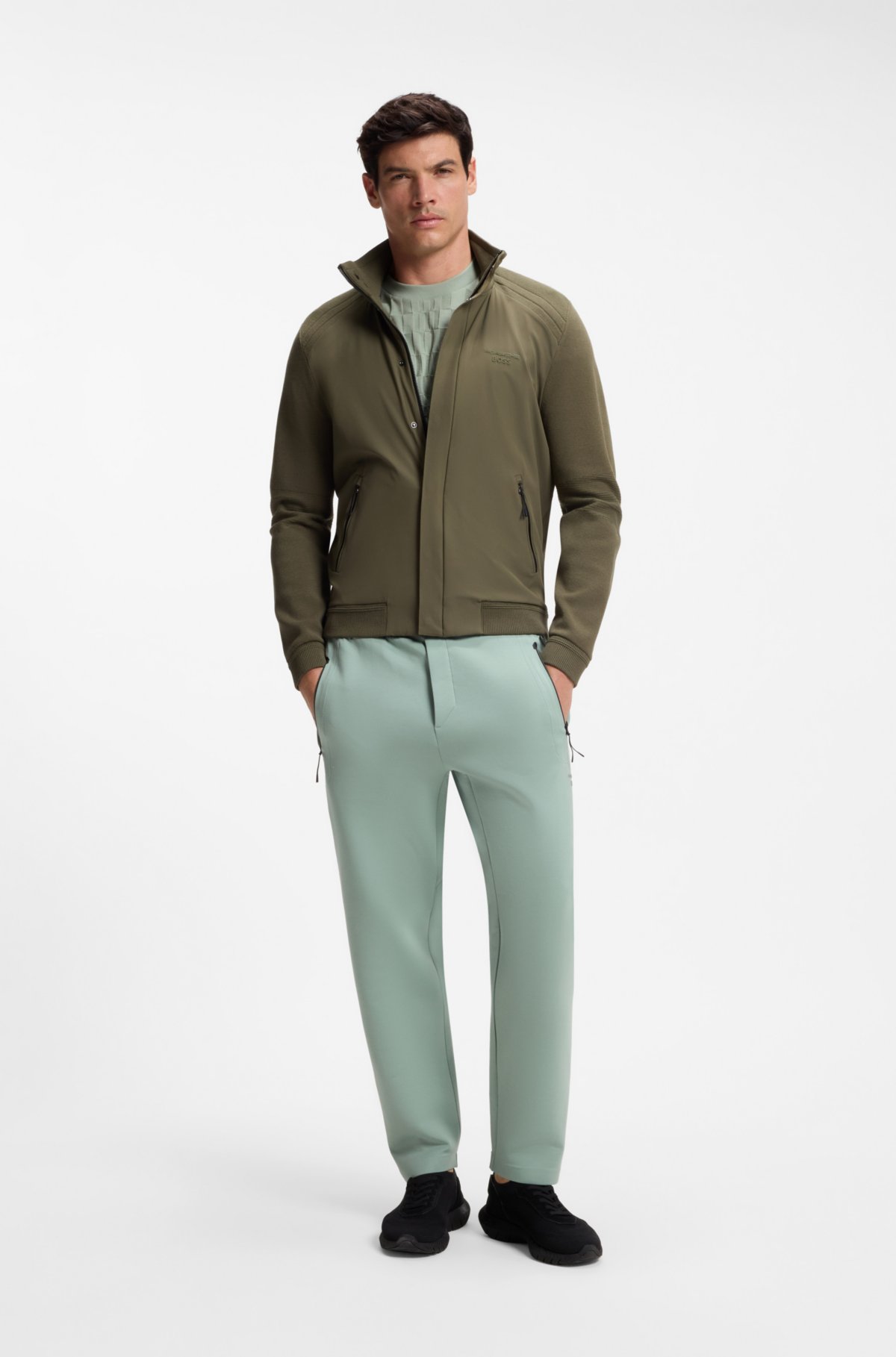 Camiseta para hombre de algodón jacquard con corte relajado de Porsche x BOSS