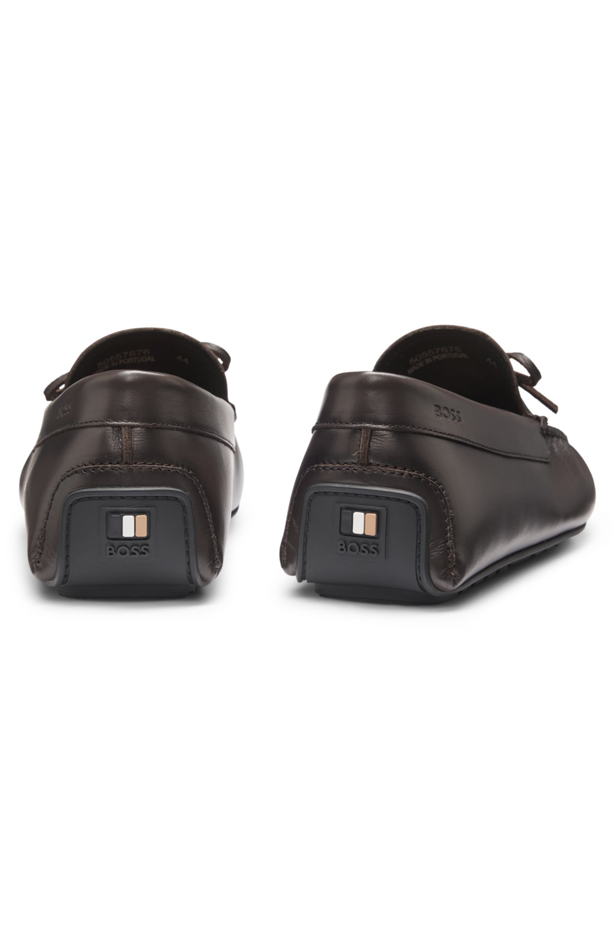 Mocasines para hombre con decoración de lazo en cuero