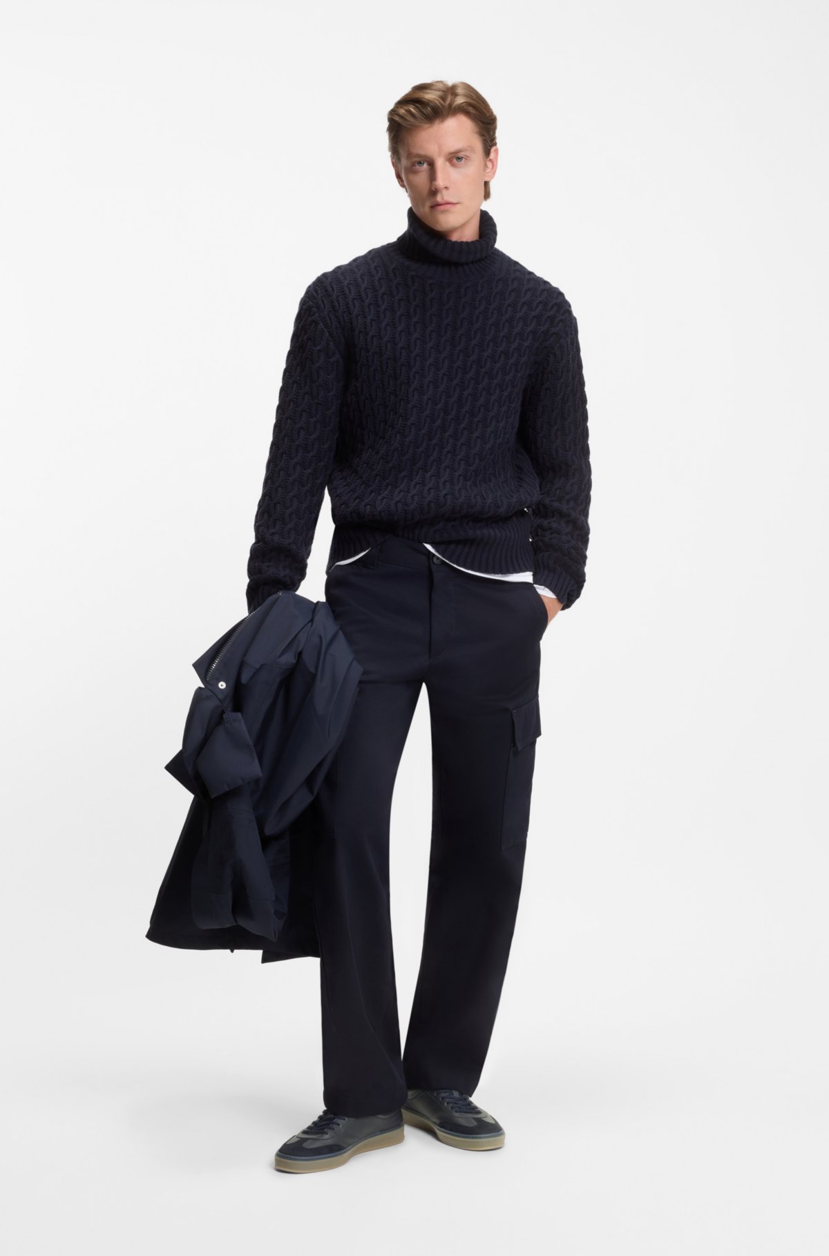 Zapatillas BECKHAM x BOSS con acolchado de ante en cuero granulado