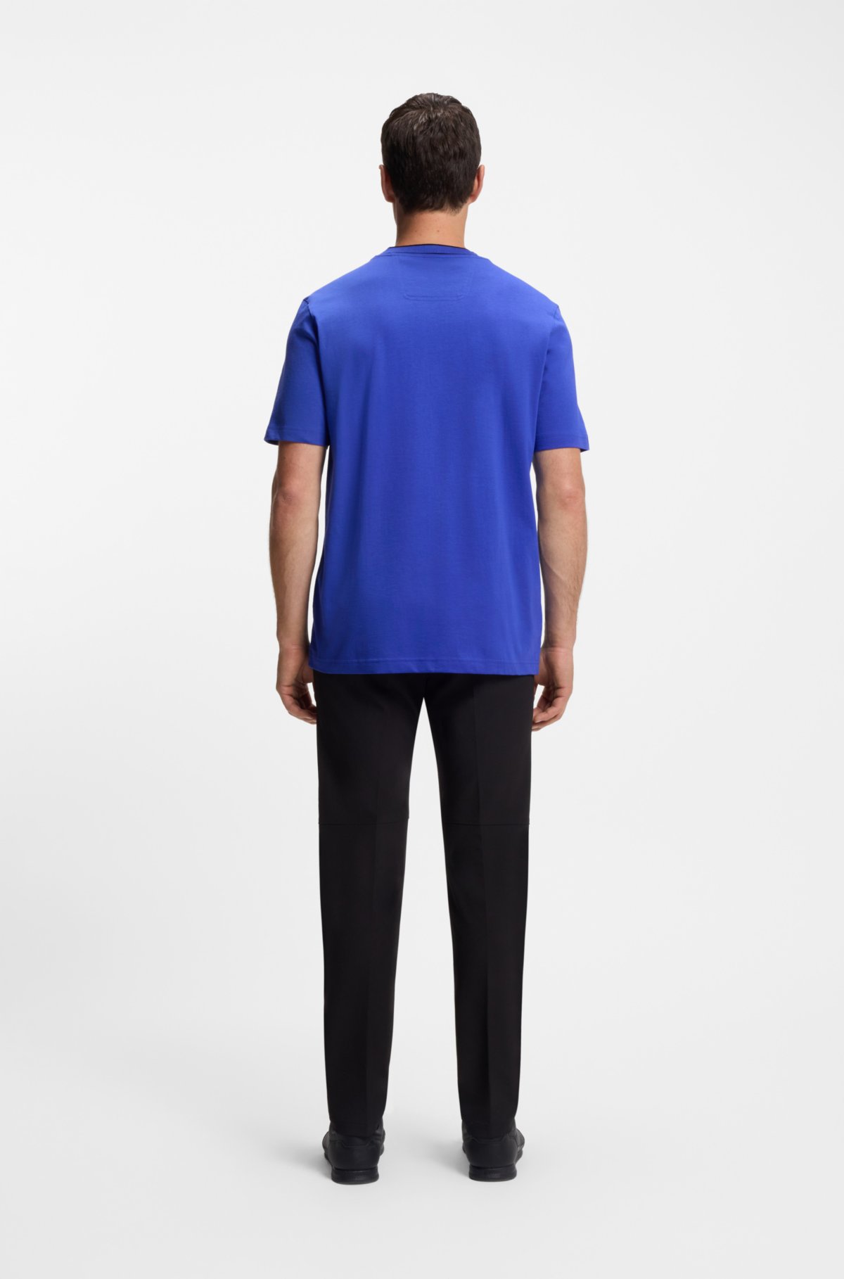 Camiseta de algodón con logo de cuello redondo