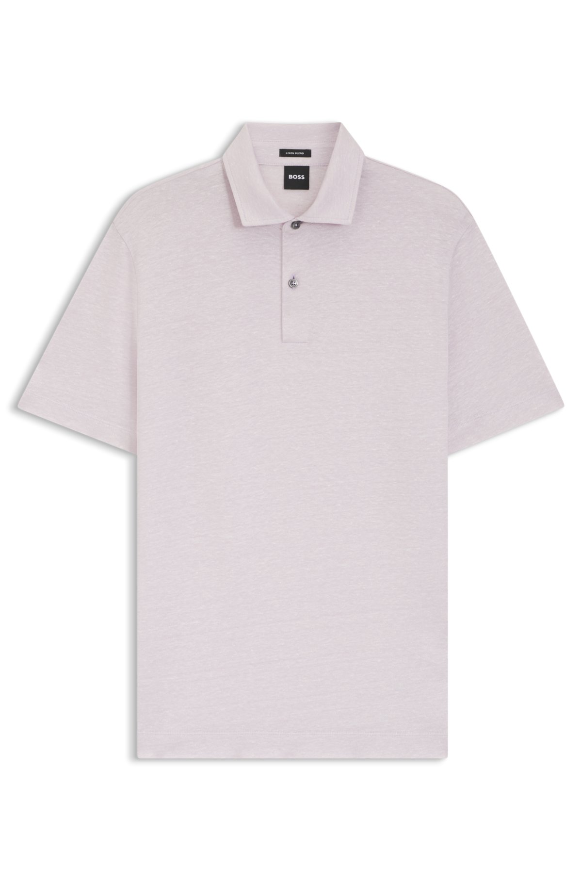 Camiseta de polo con corte regular en algodón y lino
