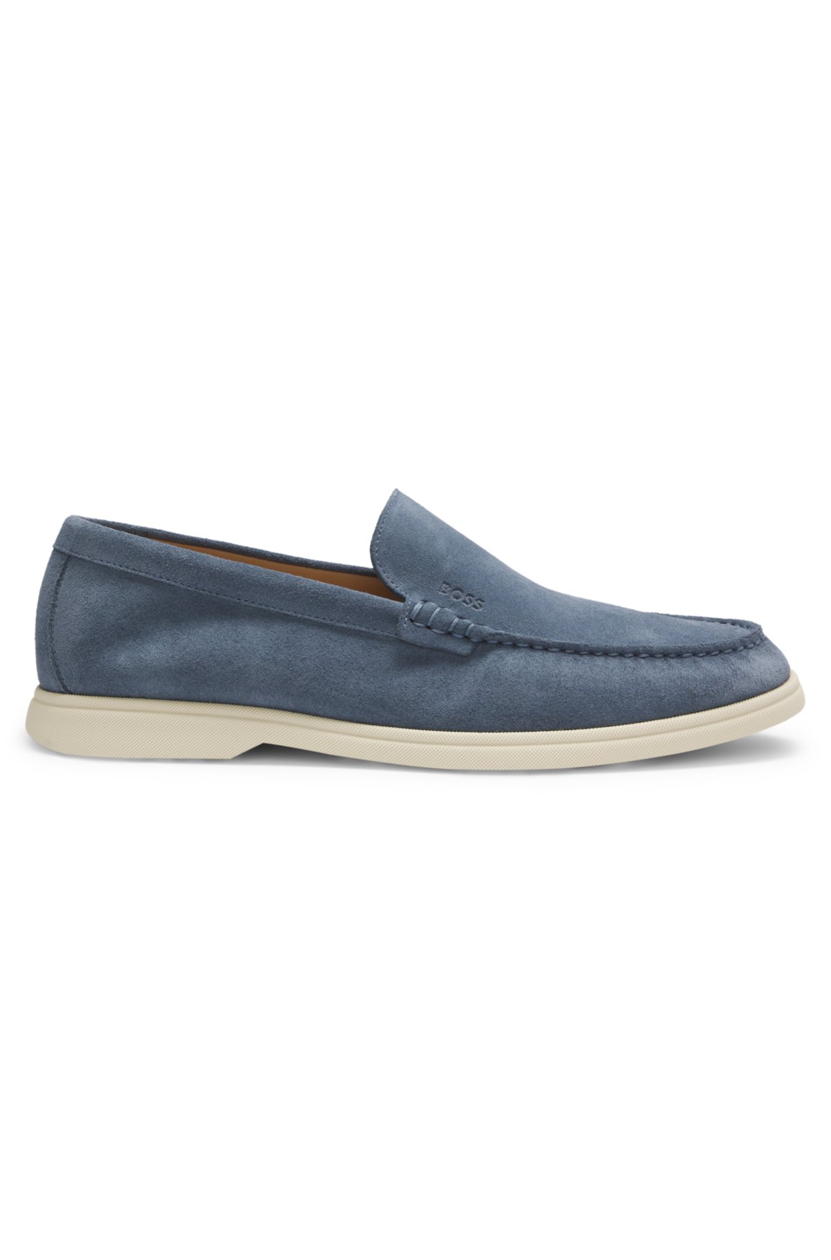 Mocasines con logotipo deprimido en ante