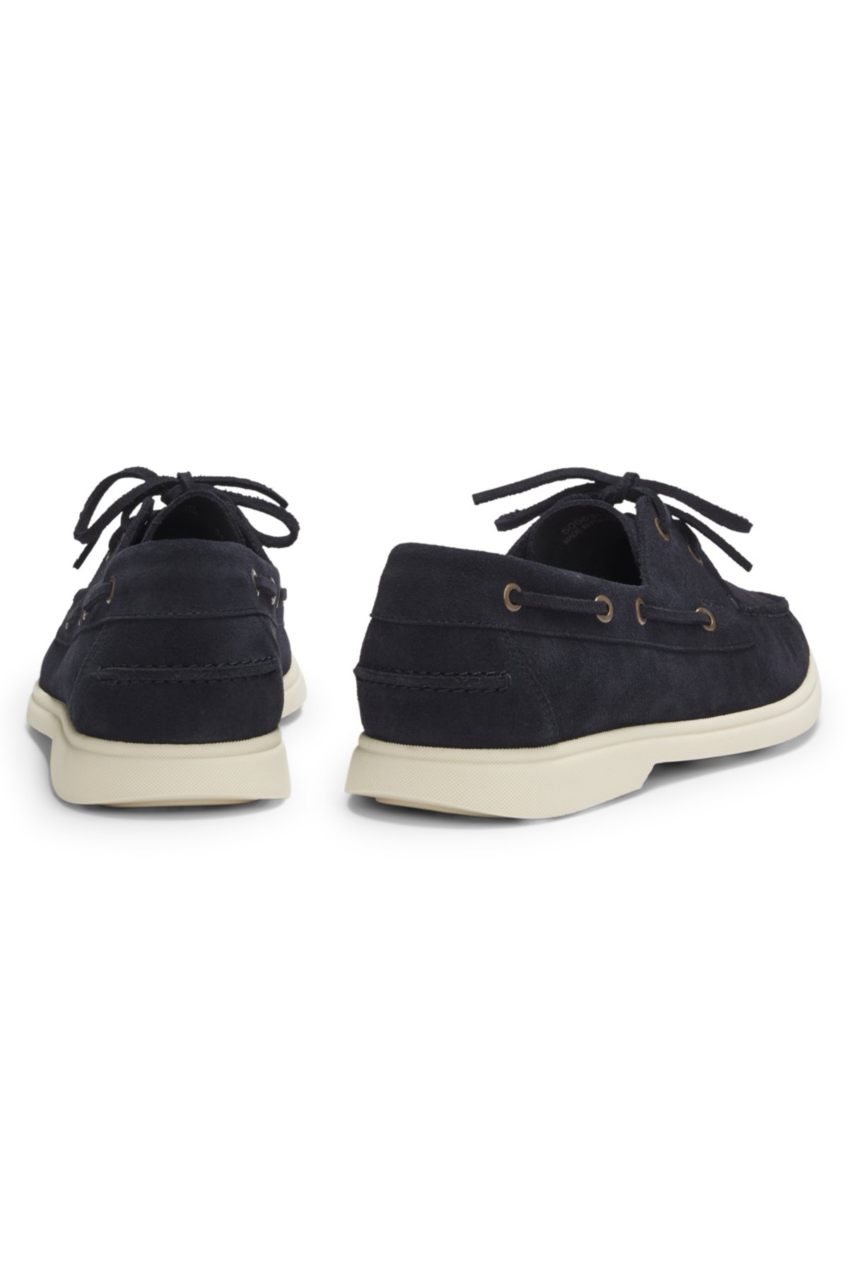 Zapatillas de barco con detalles de encaje en ante