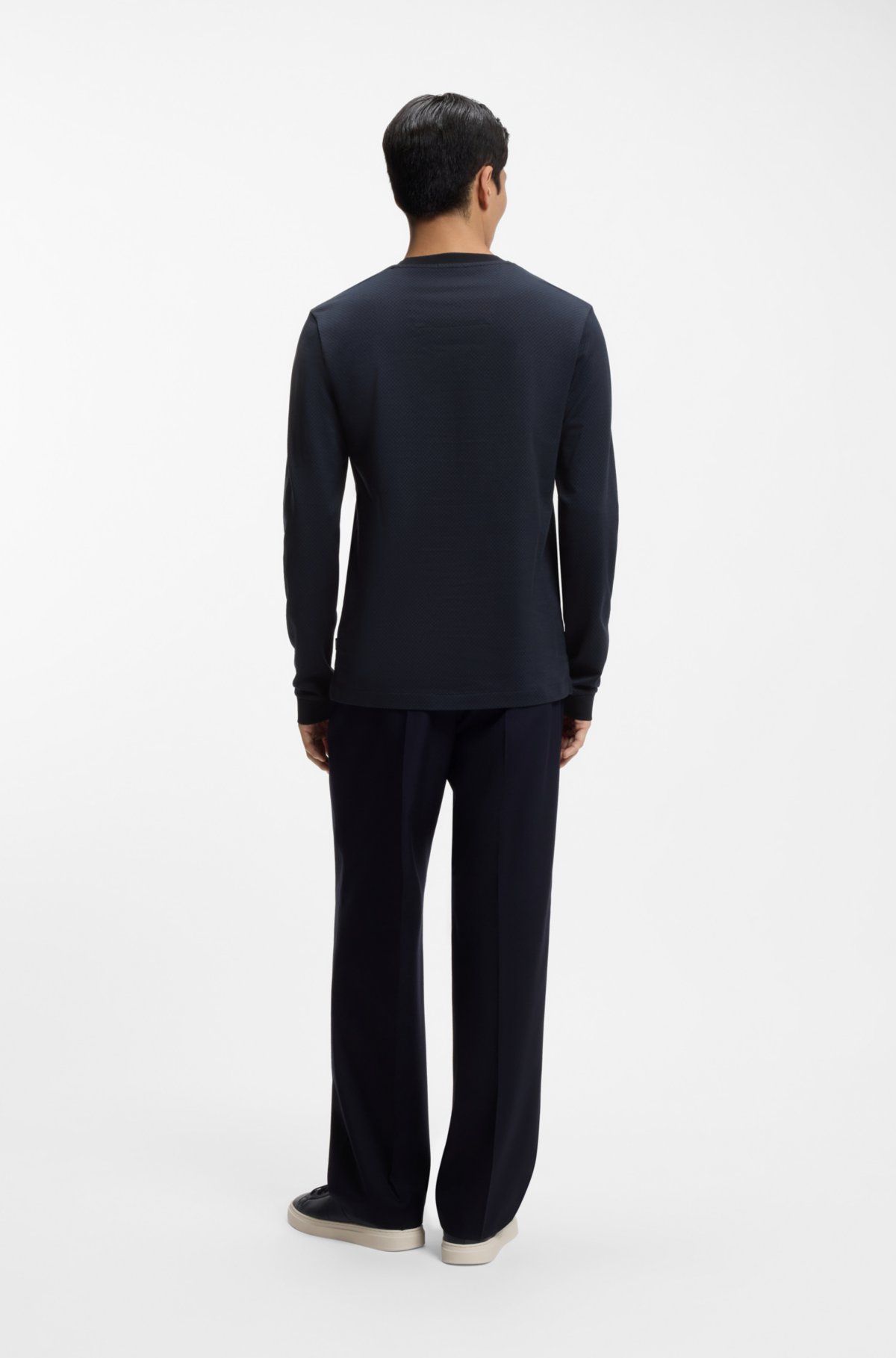 Camiseta de estructura jacquard en algodón mercerizado