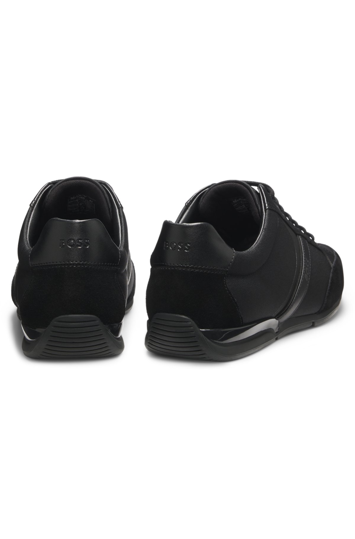 Zapatillas de materiales mixtos con ante y piel sintética