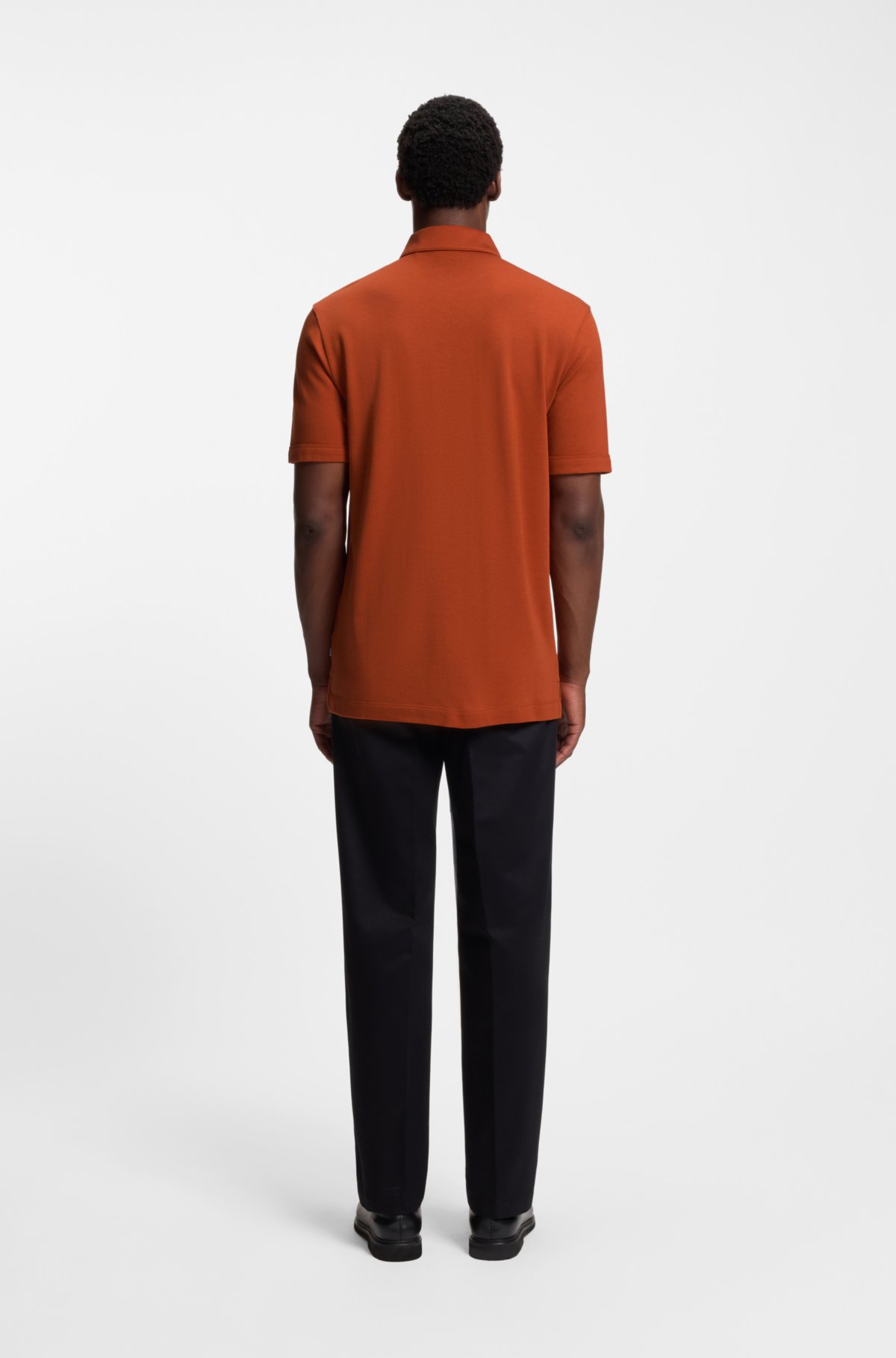 Camiseta de piqué con cuello de cremallera