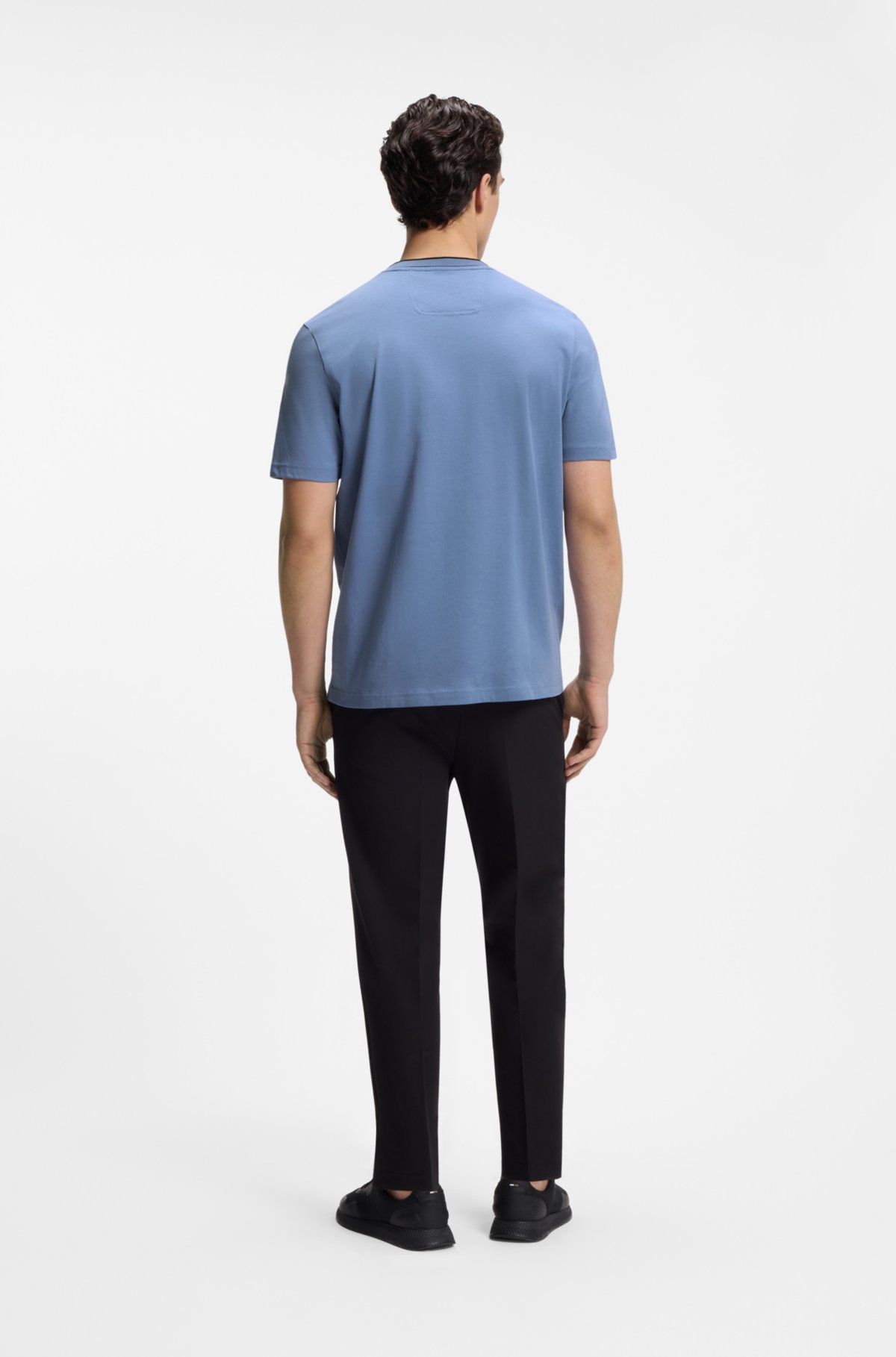 Camiseta de algodón con logo de cuello redondo