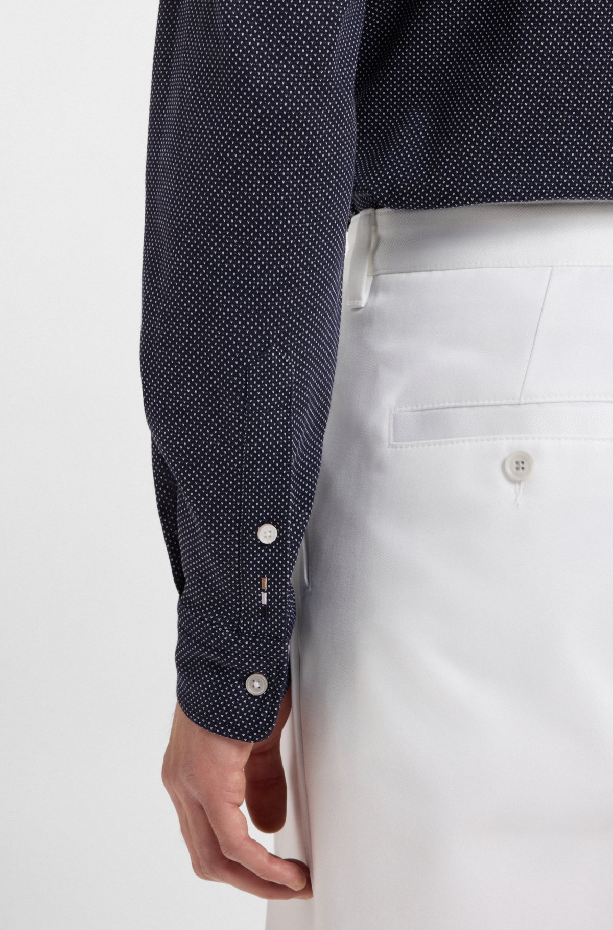 Camisa ajustada de jersey de algodón estructurado