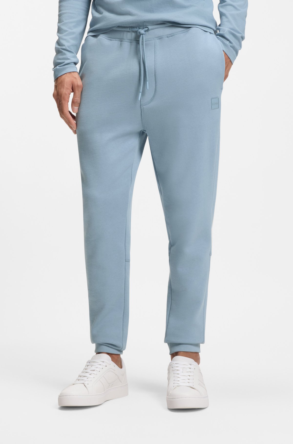 Pantalones de chándal con parche de logo en algodón terry